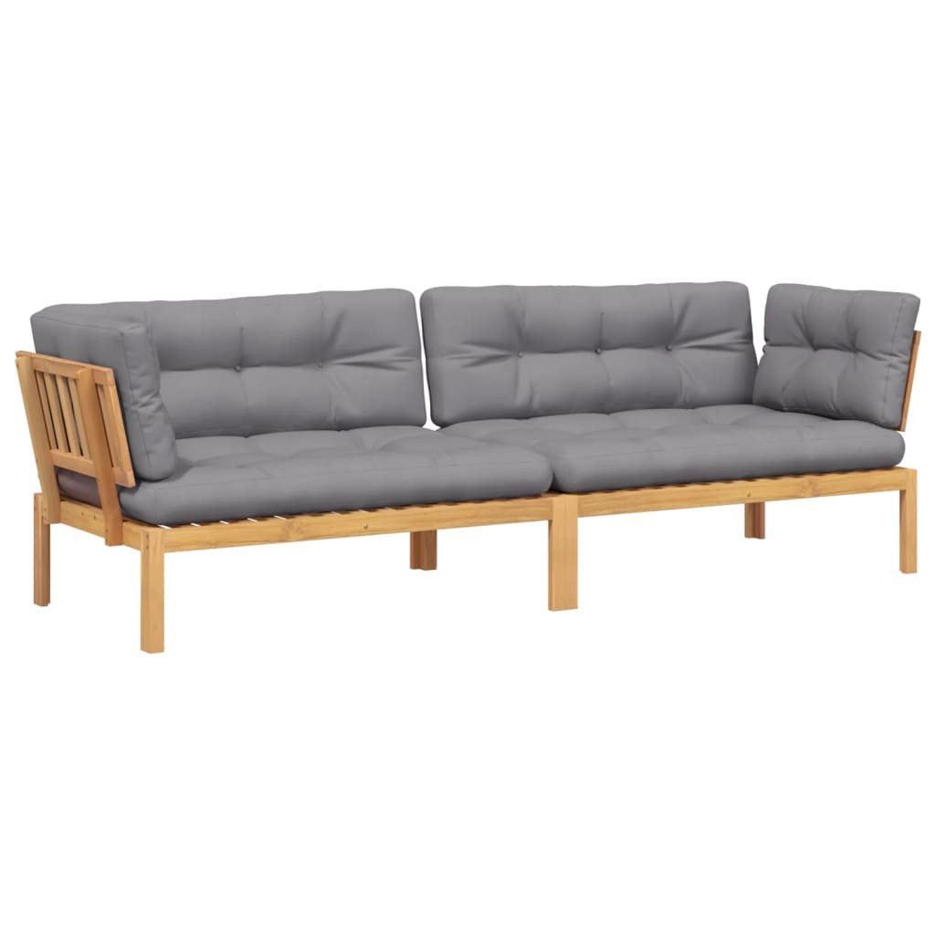 vidaXL Loungesofa Garten-Ecksofas aus Paletten 2 Stk mit Kissen Massivholz, 1 Teile
