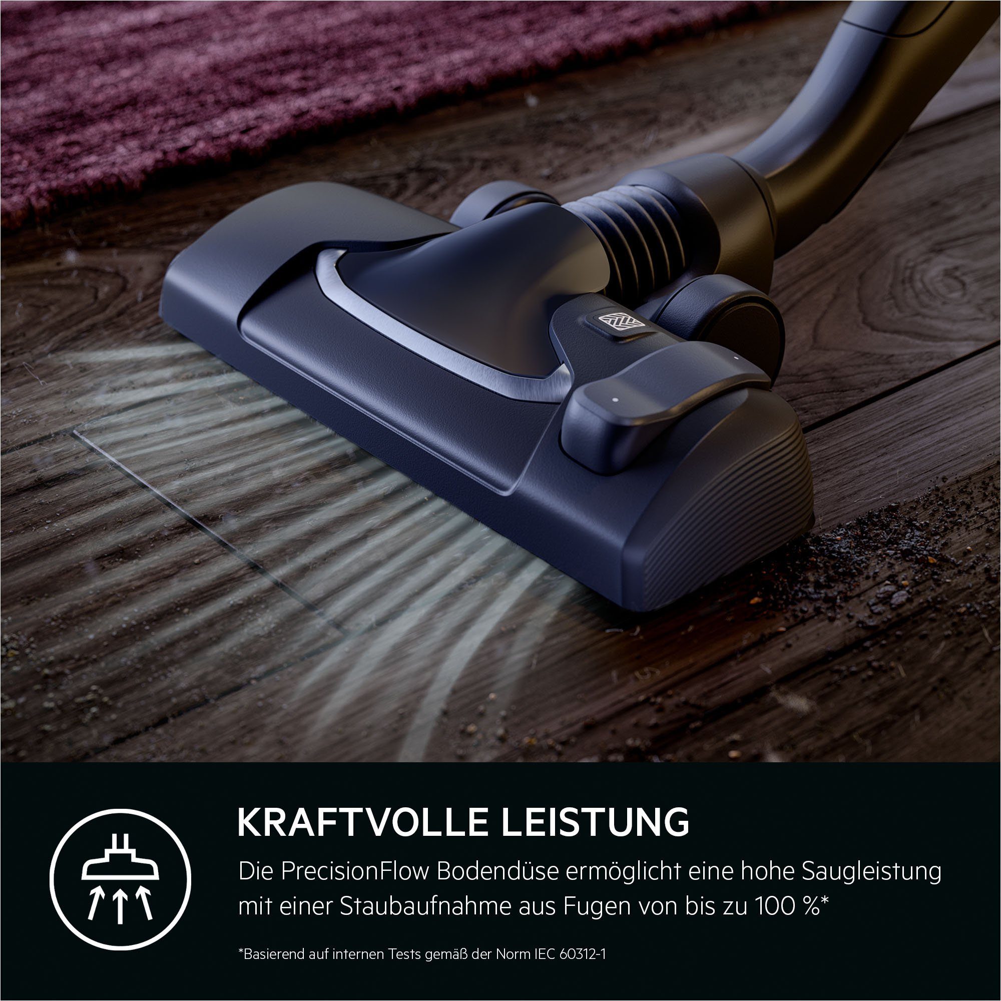 CLEAN Saugleistung, % mit inkl. Beutel, 50 W, 850 hohe 6000 Bodenstaubsauger Recyclingkunststoff Zusatzdüsen, AEG (AB61C2DB),