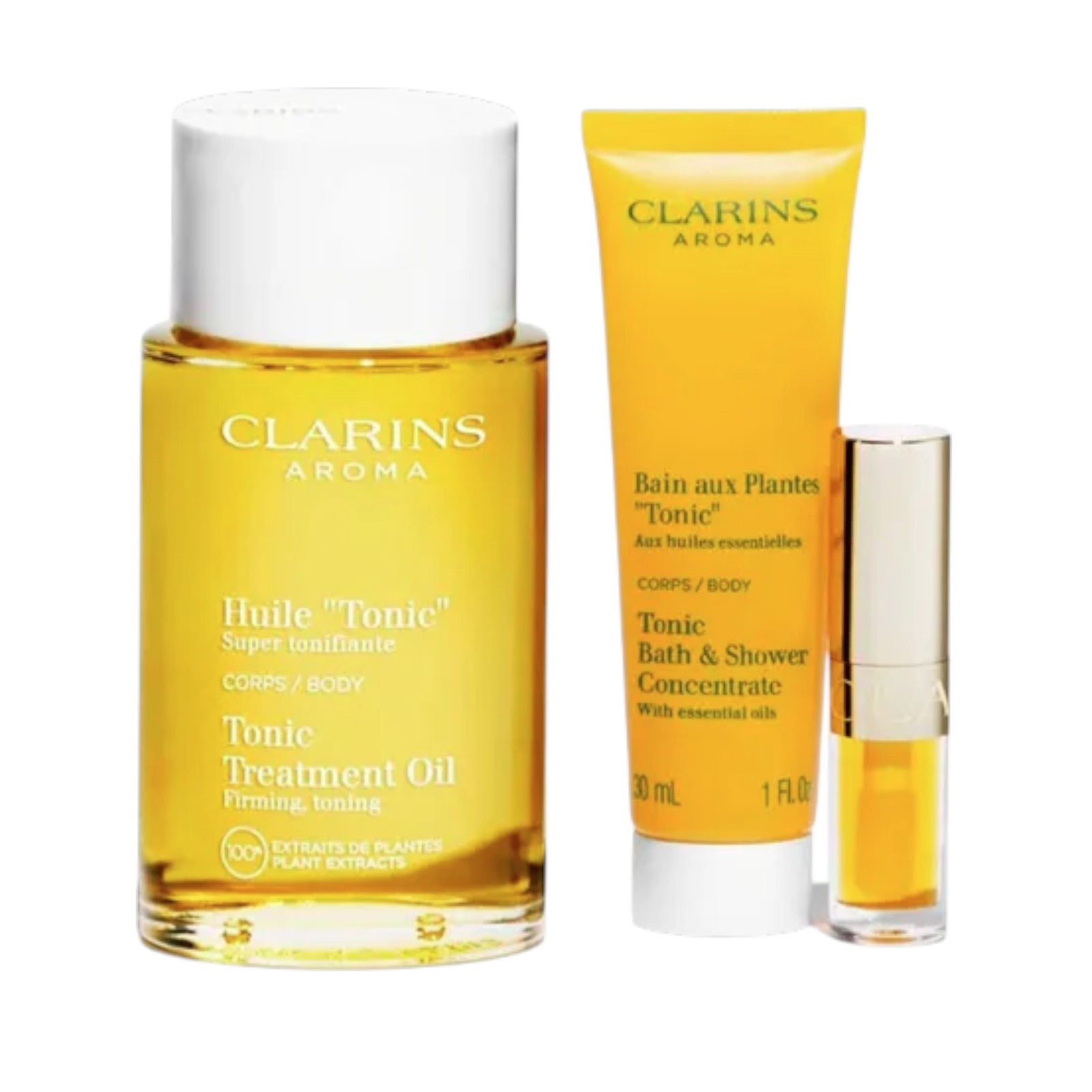 Clarins Körperpflegemittel CLARINS Huile Tonic Energizing Routine Set, 4-tlg.