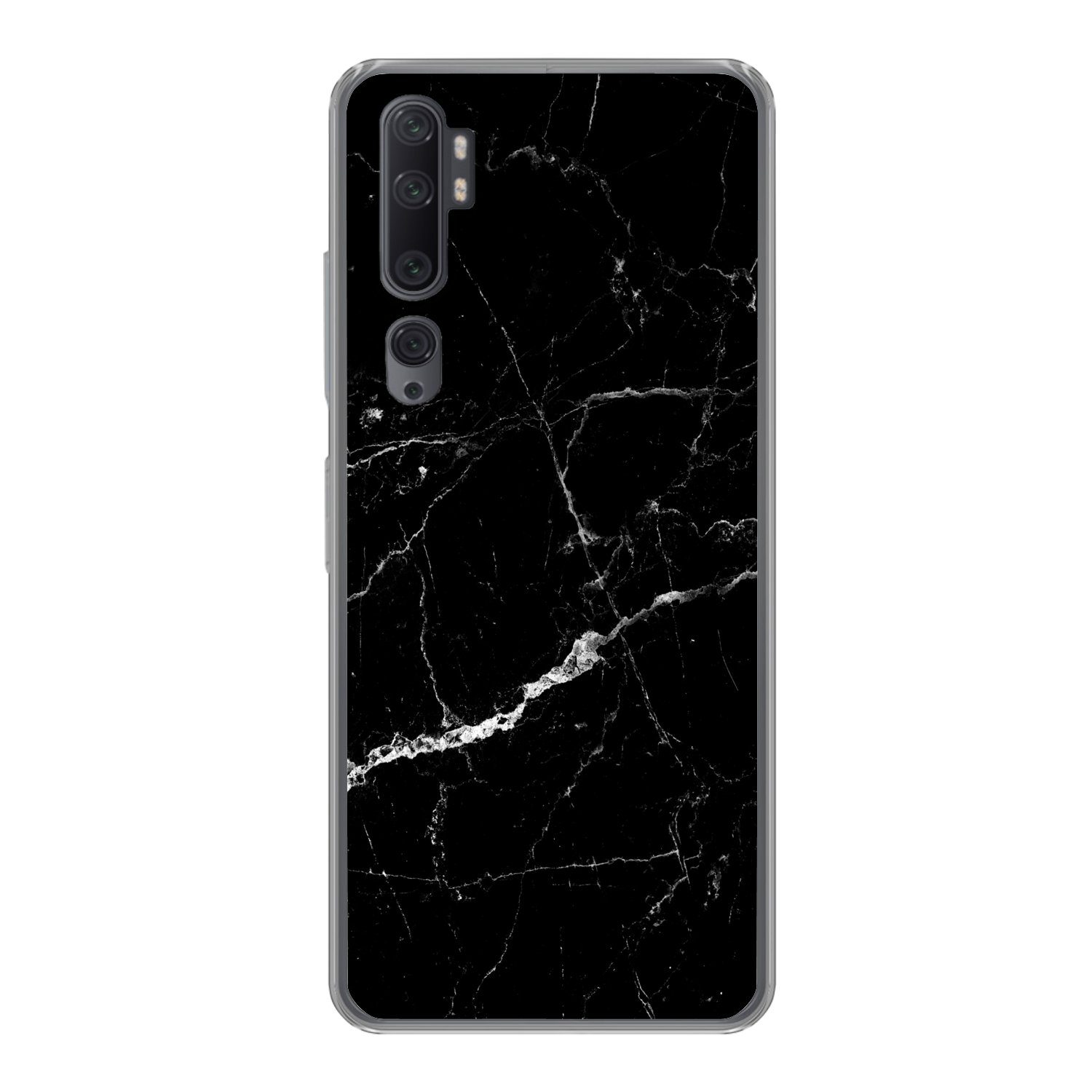 MuchoWow Handyhülle für Xiaomi Mi Note 10 Marmoroptik - Schwarz - Luxus