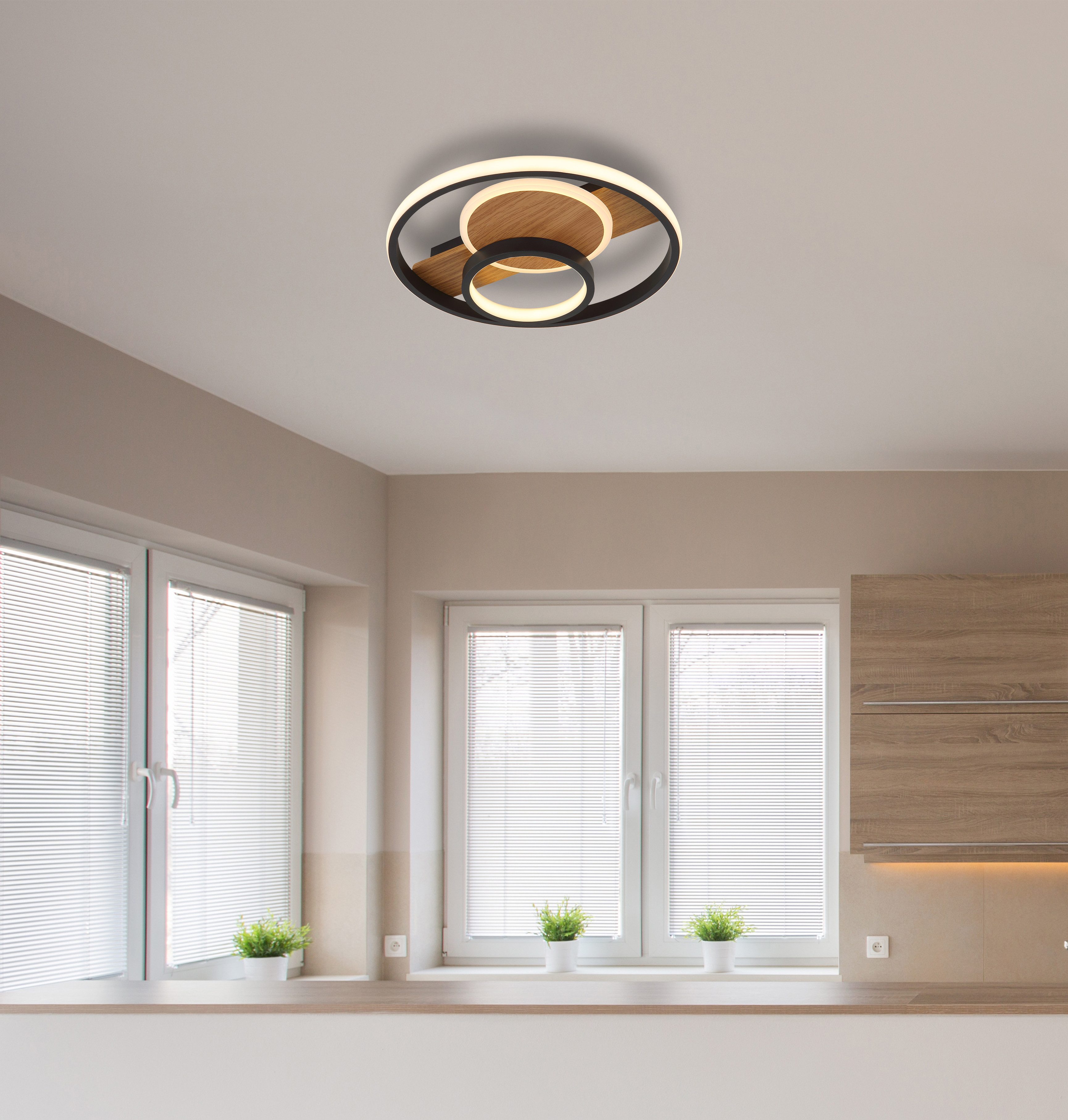 GLOBO LIGHTING Deckenleuchte PIKARA, LED fest integriert, Warmweiß, Deckenlampe Wohnzimmer-Leuchte Schlafzimmer-Leuchte Flur Küche