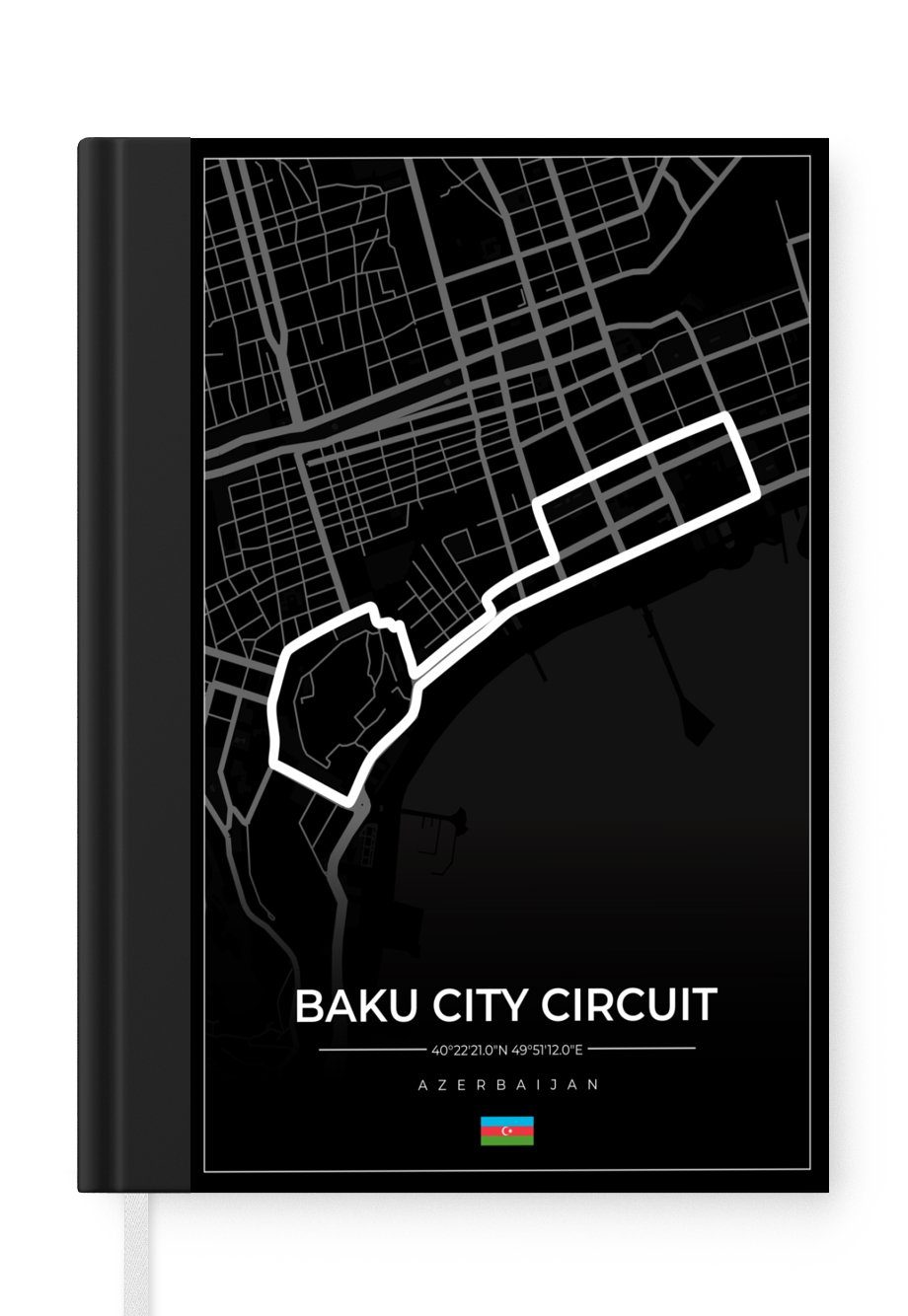98 Baku Rundkurs - - Journal, MuchoWow Seiten, -, - Circuit Haushaltsbuch Notizbuch Merkzettel, City A5, - Notizheft, F1 Tagebuch, Rennstrecke Aserbaidschan