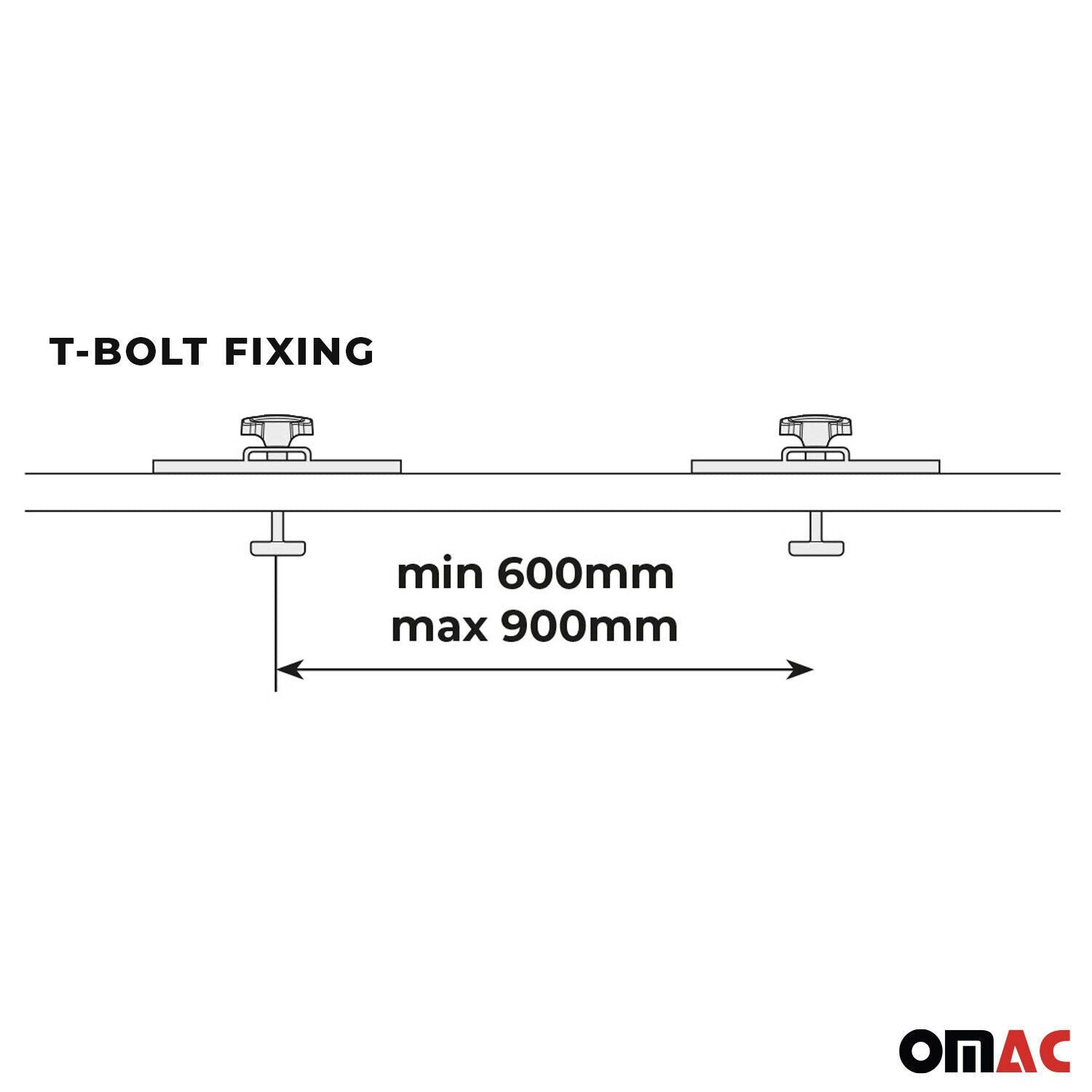 OMAC Dachträger T-Nut Adapter Satz für Dachbox Mania 320 Marathon Befestigung 12x, Haltbar