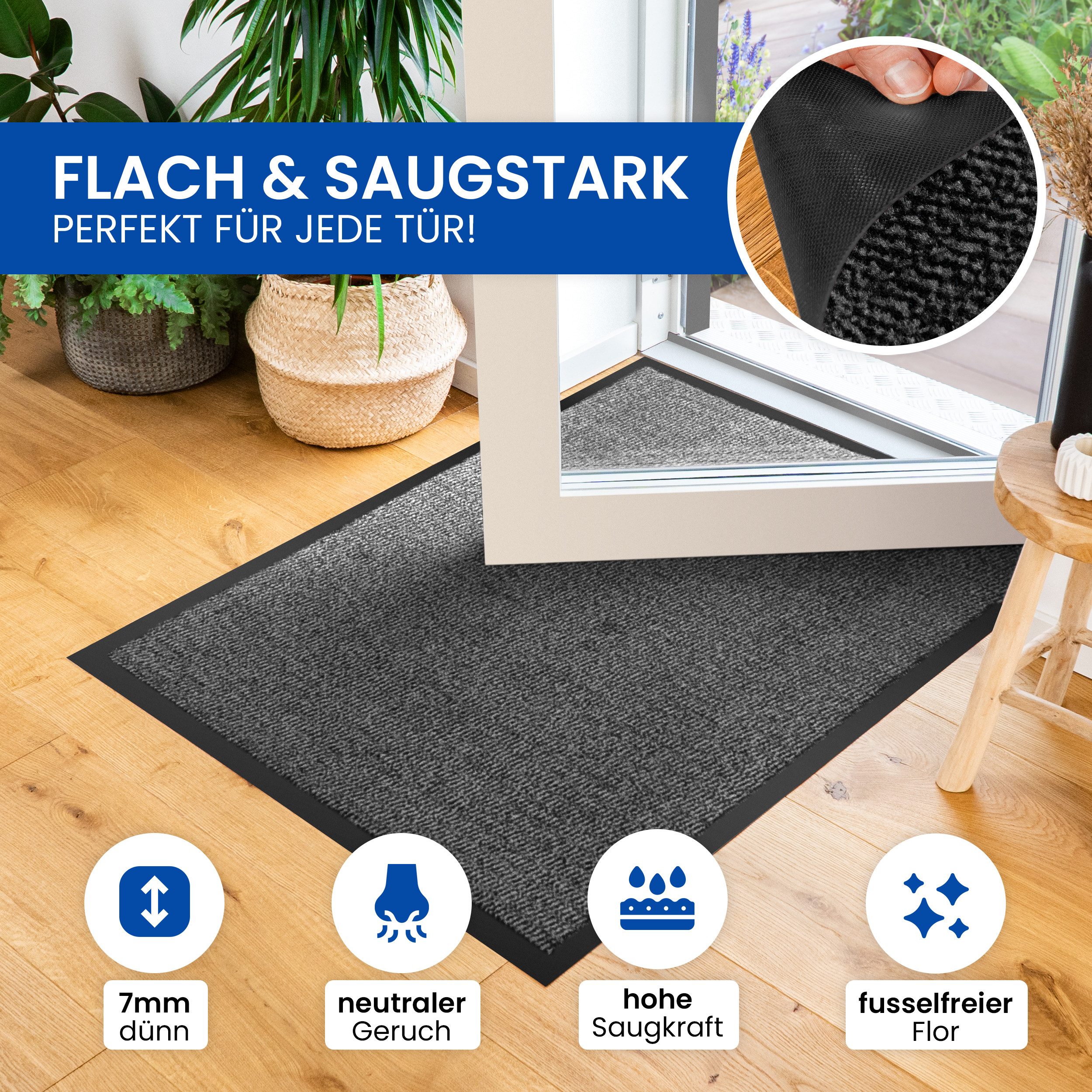 Gentle North Fußmatte für Innen & Außen - Schmutzfangmatte, Innen und Außen - rutschfest - waschbar - strapazierfähig