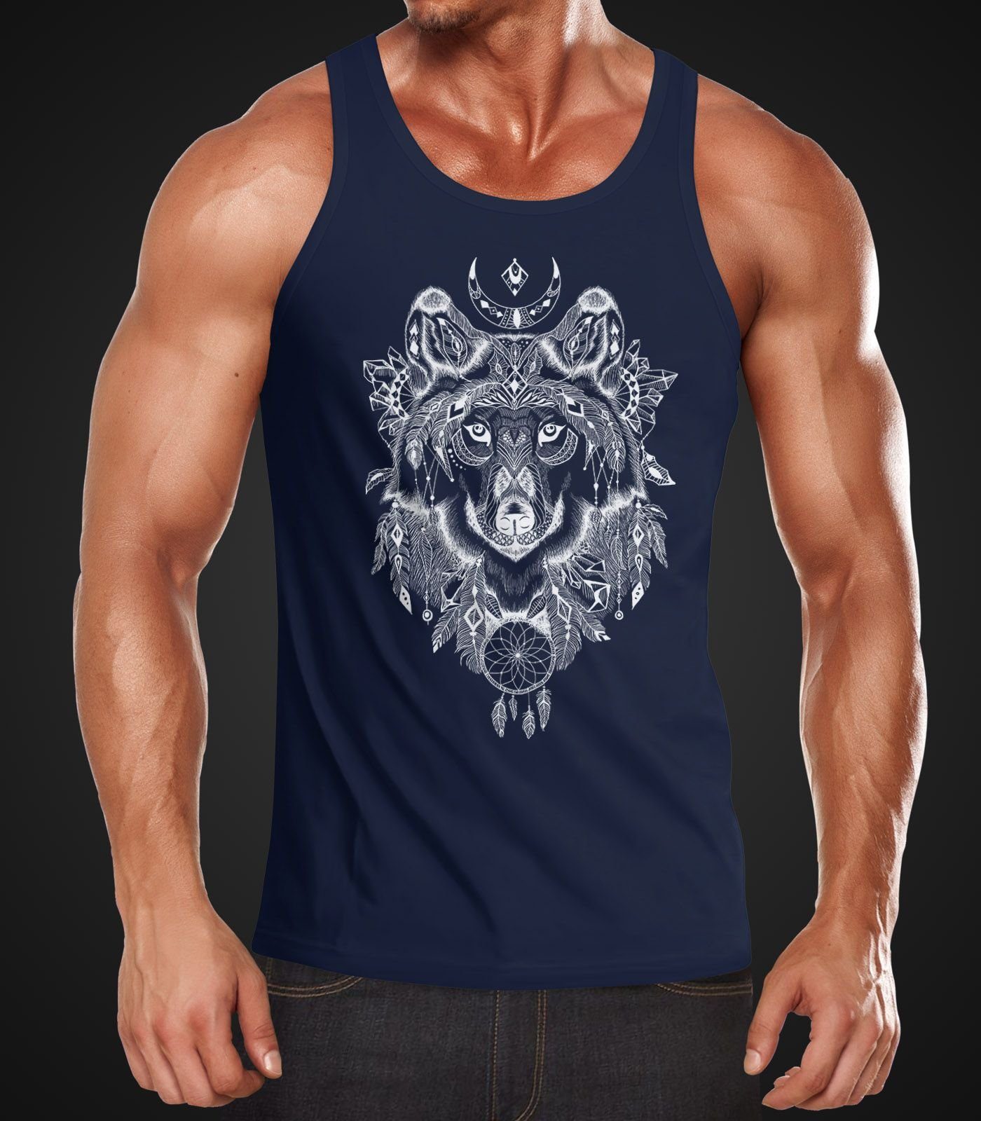 Neverless Tanktop Herren Tank Top Wolf günstig online kaufen