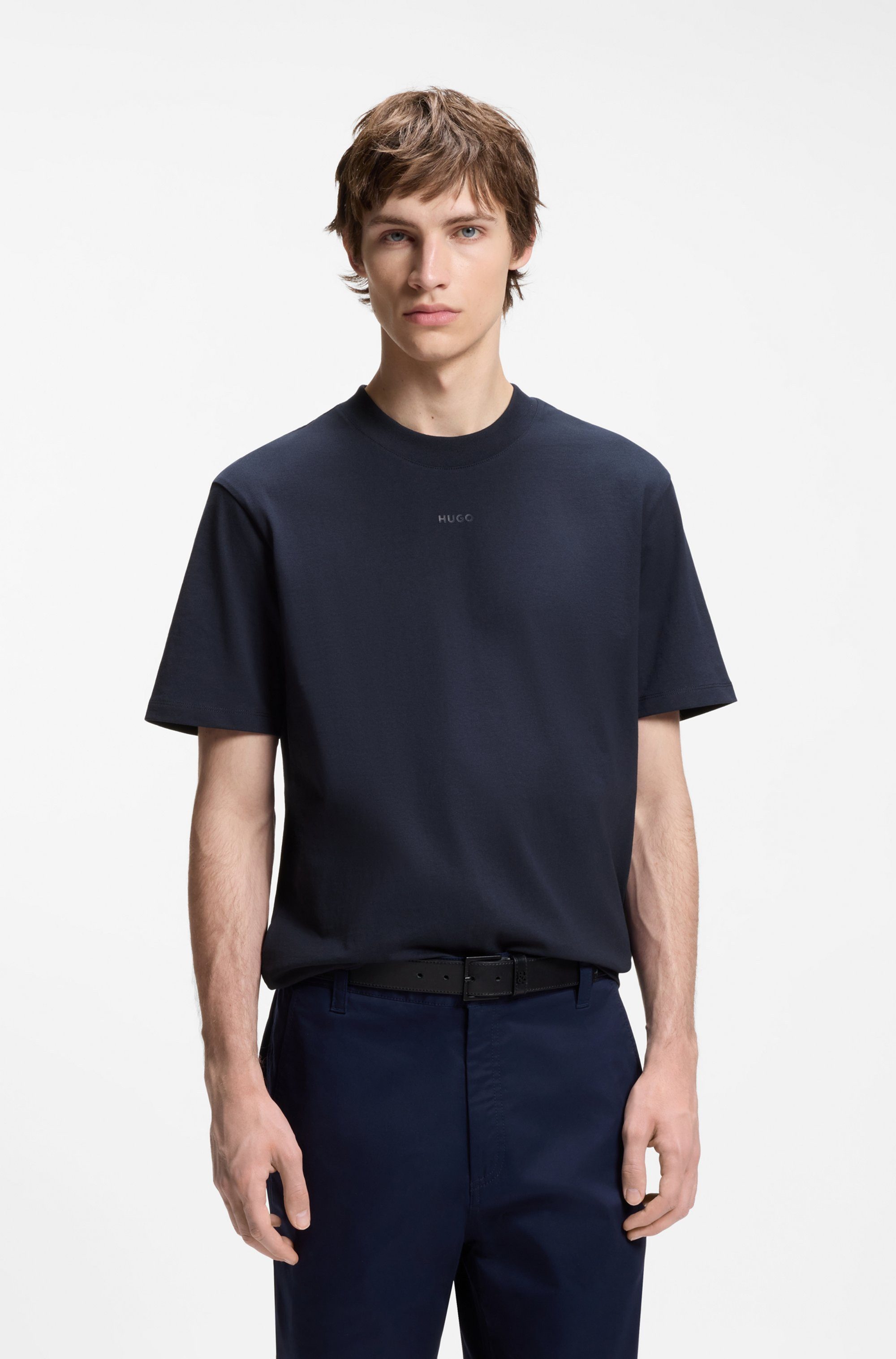 HUGO T-Shirt Rundhalsausschnitt, Relaxed Fit, Logo-Print