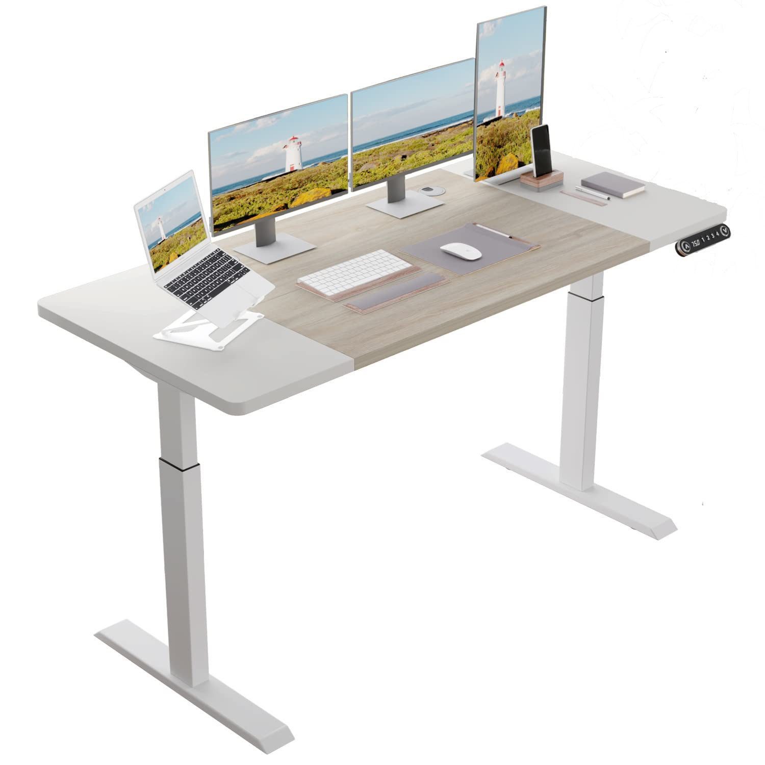 IvyIvy Gamingtisch elektrisch höhenverstellbarer Schreibtisch Bürotisch Computertisch, 160x76 cm (B xT)