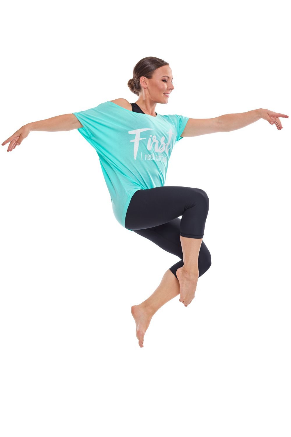 Winshape Oversize-Shirt MCT002 ultra leicht mit weißem Glitzer-Aufdruck