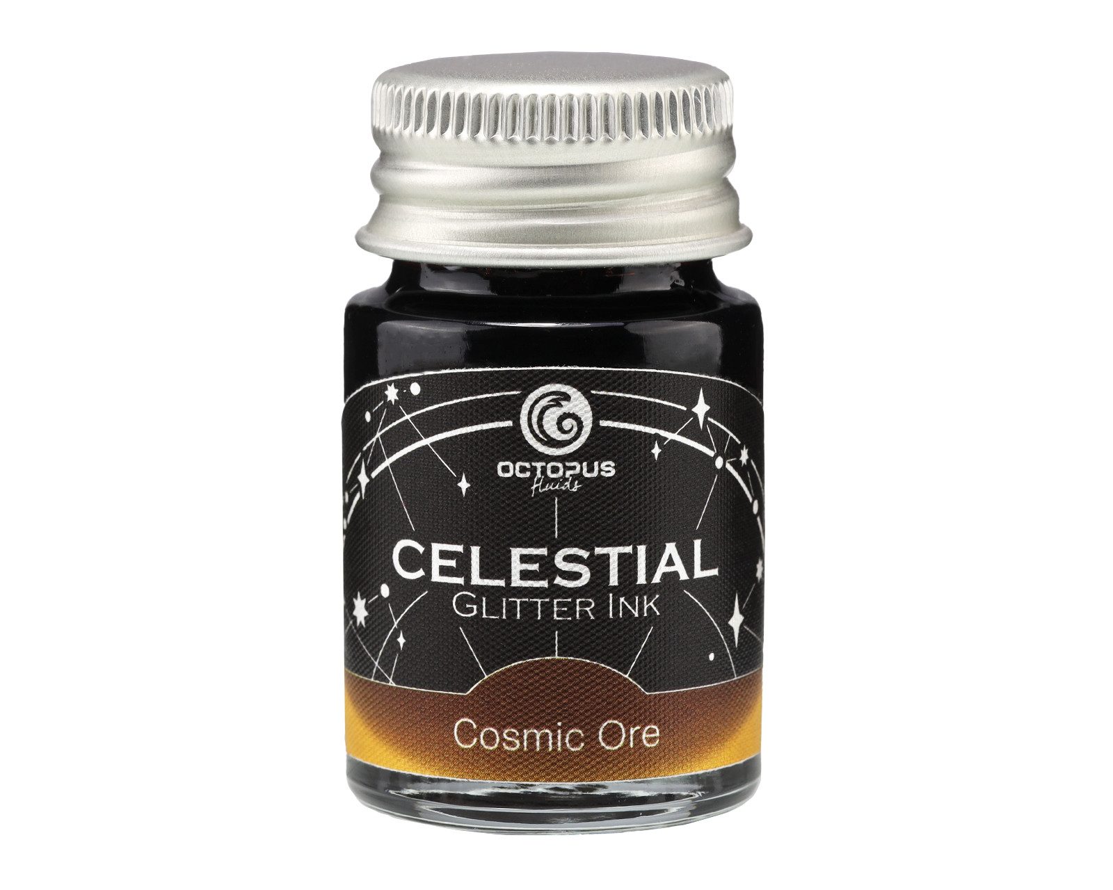 OCTOPUS Fluids Celestial Glitter Cosmic Ore 10ml Füllhaltertinte mit Glitzer Tintenglas (10ml, 1-tlg)