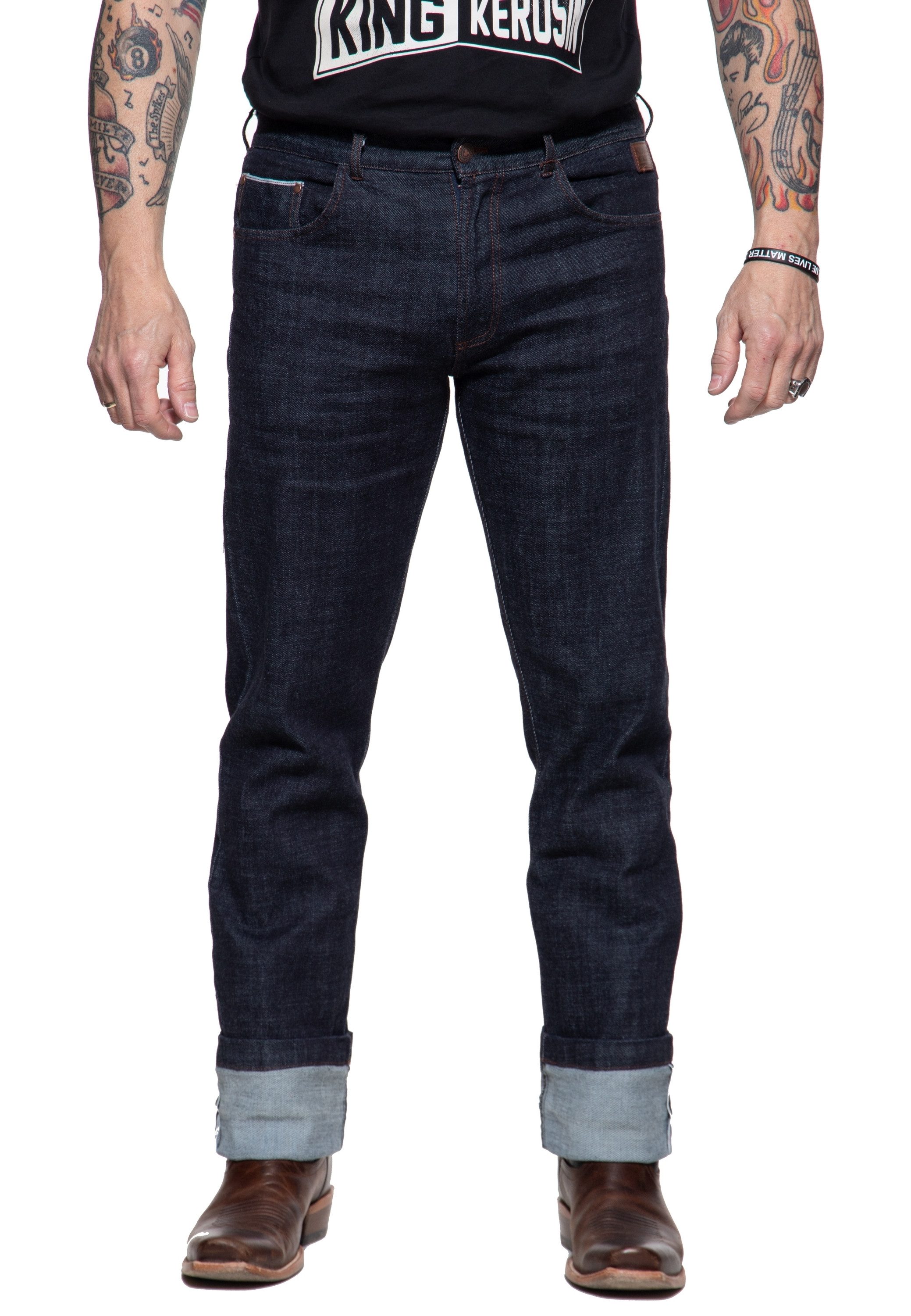 KingKerosin Gerade Jeans Robin im Selvedge-Design