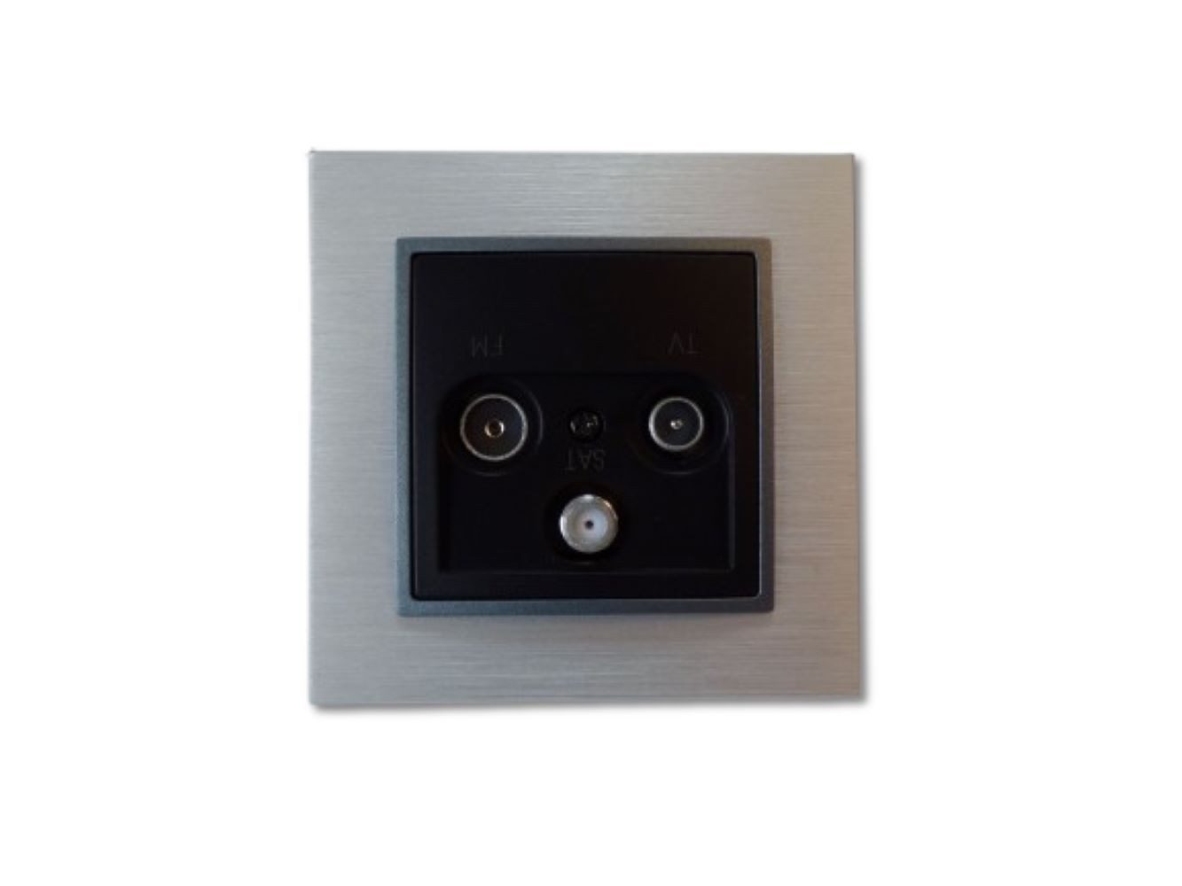 Lichtideen Schalter 2539 ABELKA ALU schwarz Antennendose (Taster, Schalter, Anennendose, Steckdose mit USB lieferbar)