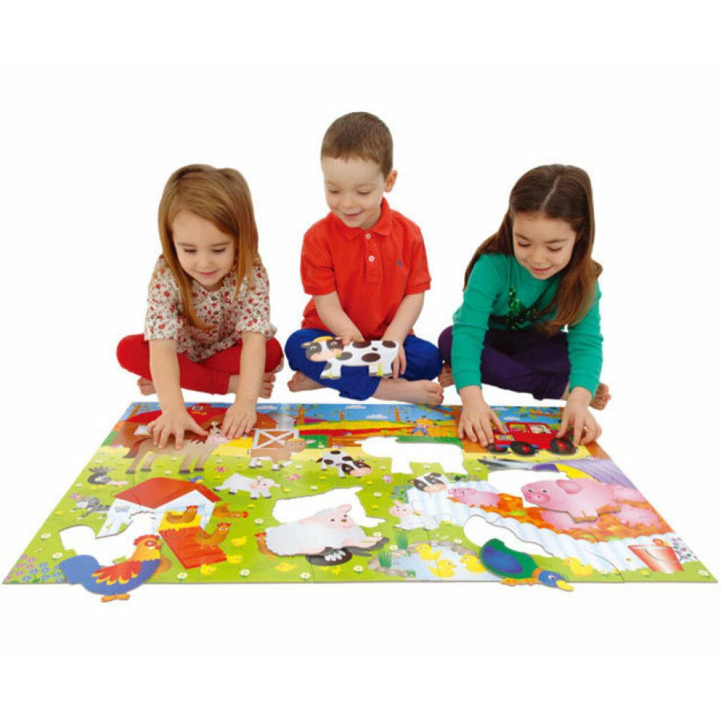 Jumbo Spiele Spiel Großes Bodenpuzzle - Tiere im Dschungel