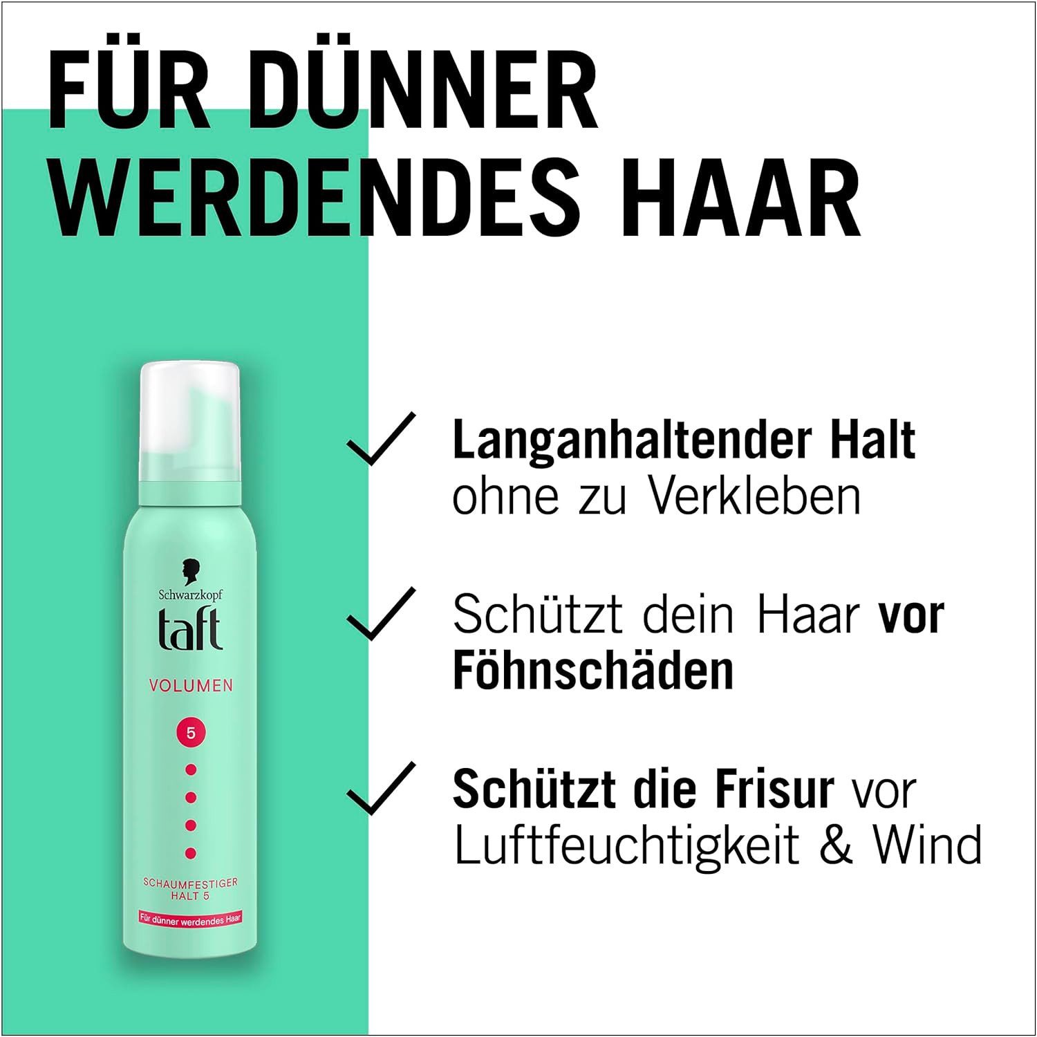 Taft Haarfestiger Schwarzkopf, Volumen Für dünner werdendes Haar, 1x 150ml, 1-tlg., 1x 150ml, sehr starker Halt