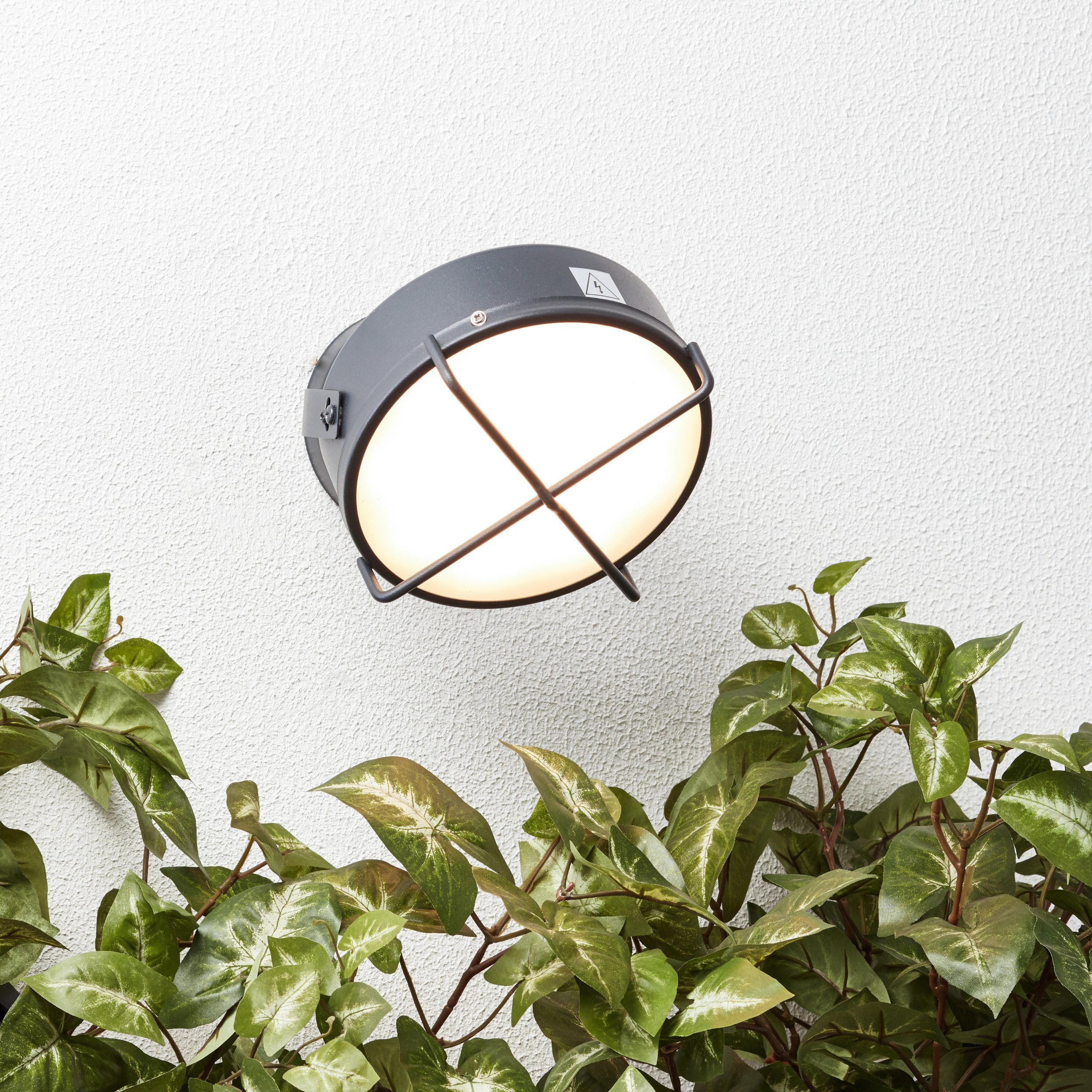 Spritzwassergeschützte LED Lightbox - Außen-Wandleuchte, warmweißem Wandlampe Licht fest LED integriert, warmweiß, mit Außenlampe