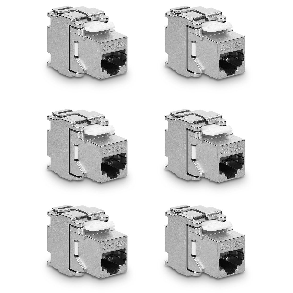 Keystone Modul CAT 6A Kabel - 10 Gbit/s - Schnappverschluss - 6x Netzwerk-Adapter