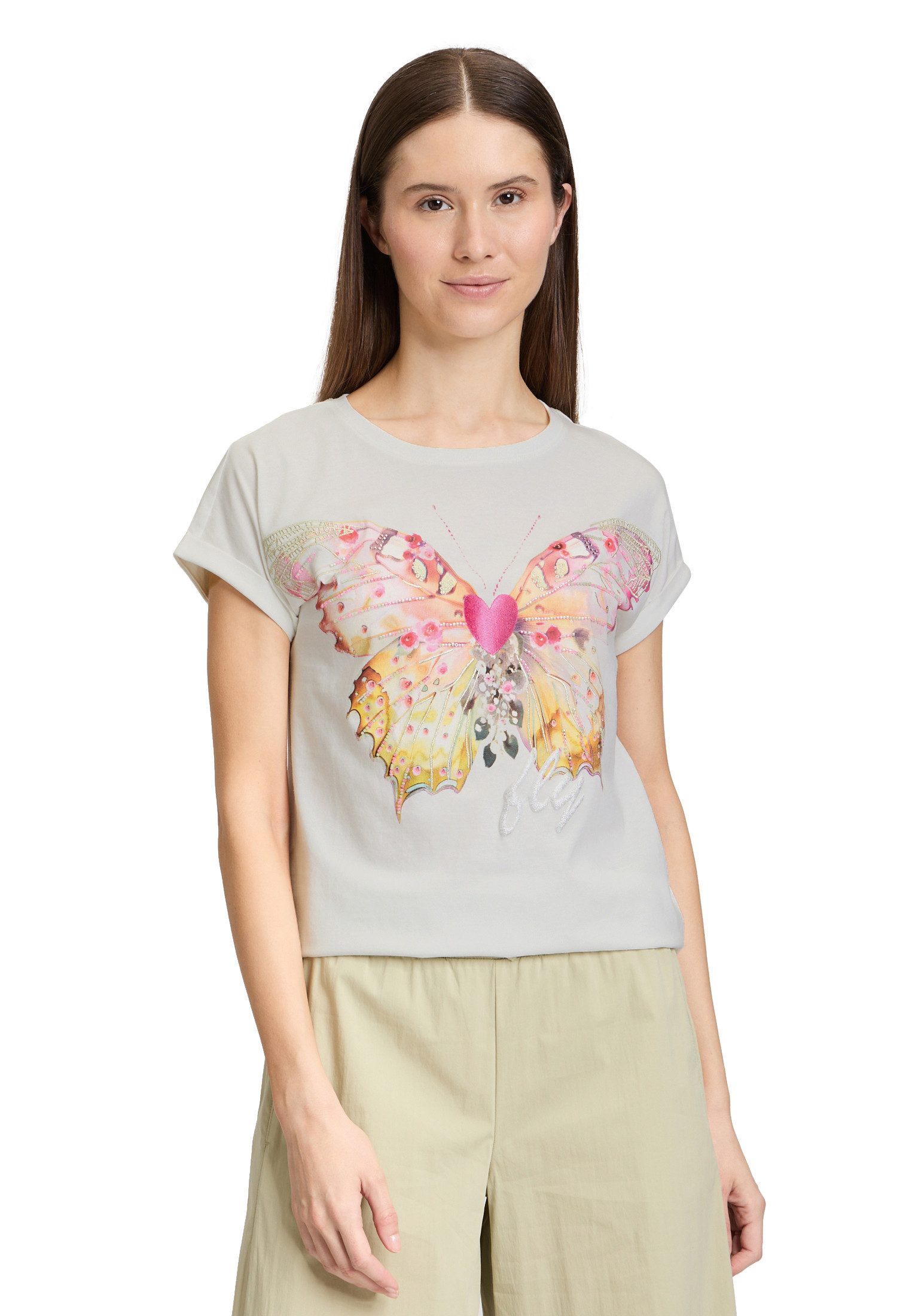 Cartoon Kurzarmshirt Cartoon Printshirt mit Ärmelaufschlag günstig online kaufen