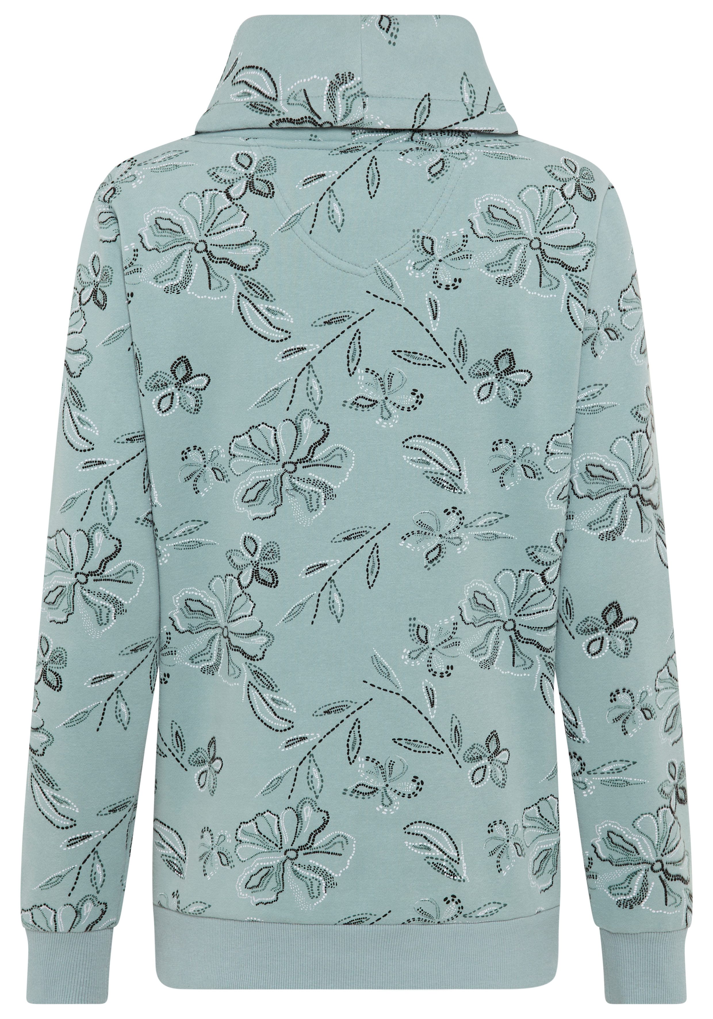 KangaROOS Sweatshirt mit hohem Stehkragen, hüftbedeckende Länge, figurumspielende Passform