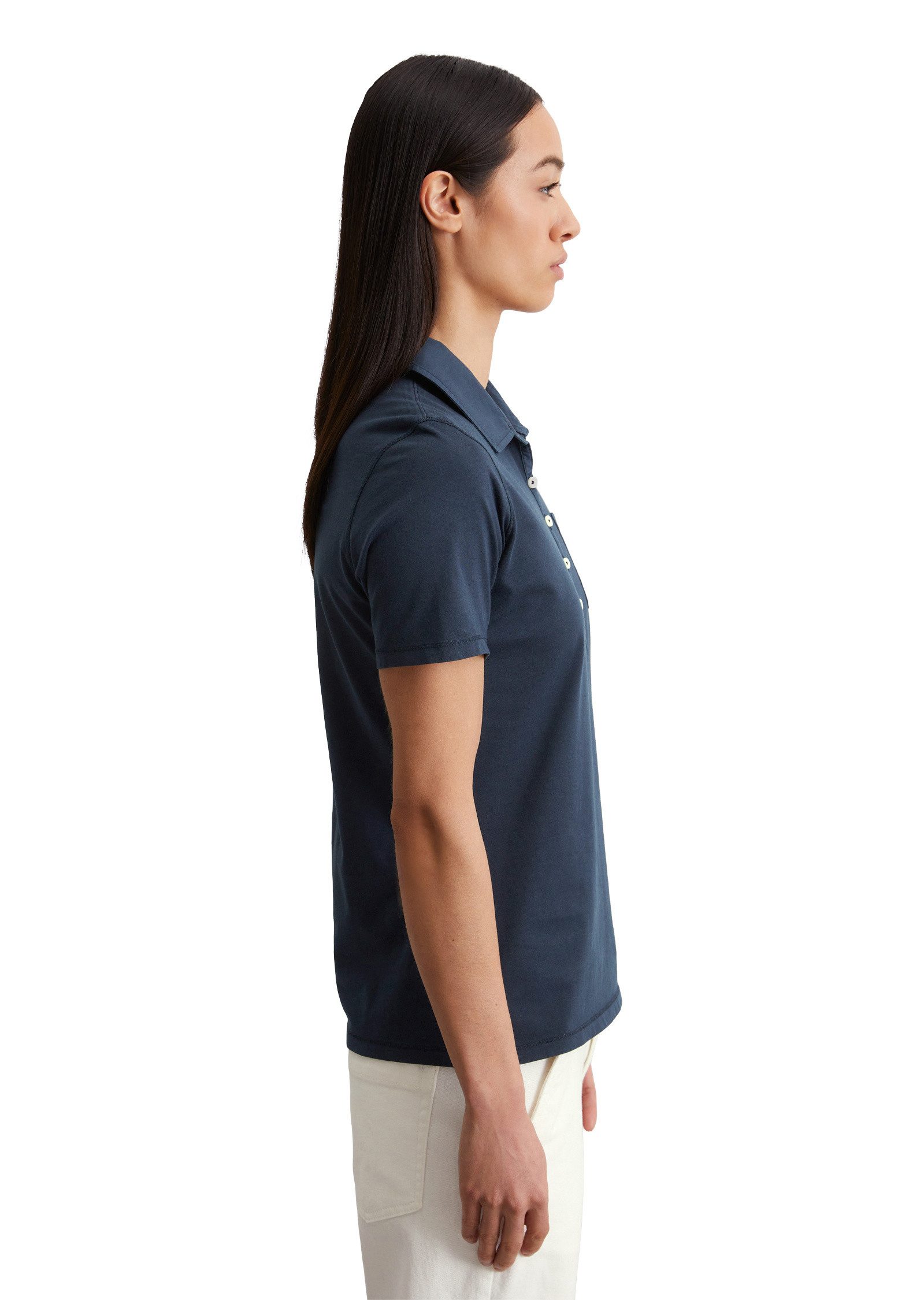 Marc O'Polo Poloshirt mit Material-Mix-Details günstig online kaufen
