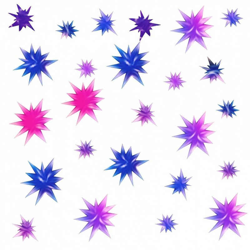 nikima Wandtattoo 230 Wandtattoo Sterne lila pink (PVC-Folie), In 6 vers. Größen