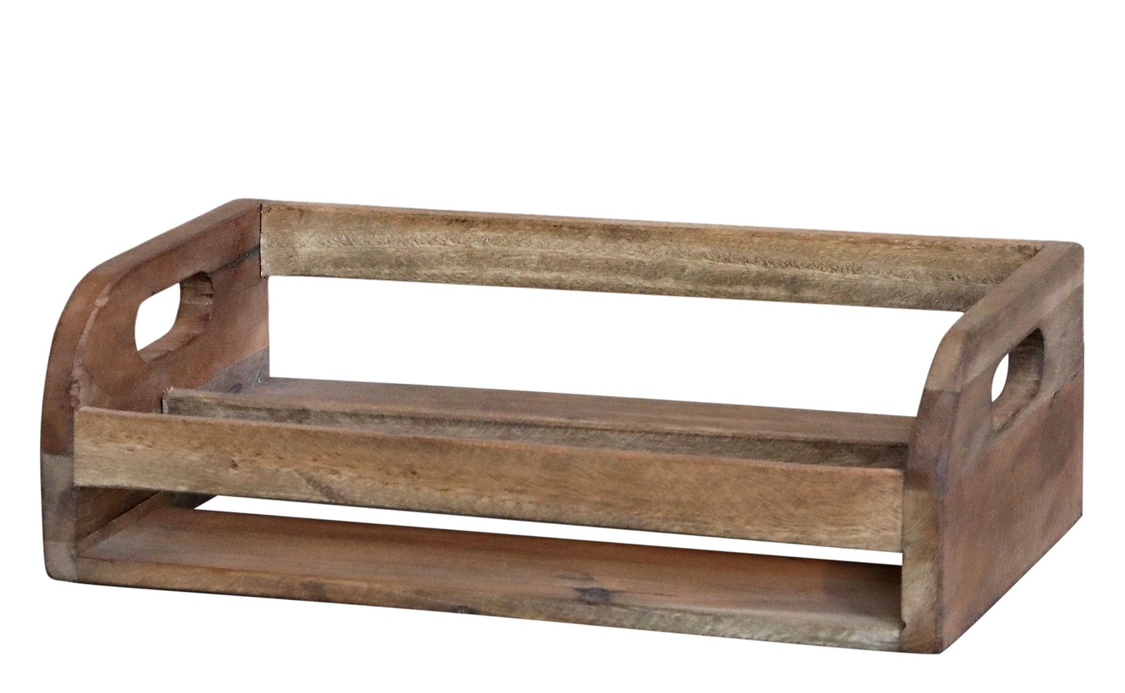 Chic Antique Dekotablett Holzkiste Kiste aus Holz mit Griffen 33cm x 20cm Grimaud Chic Antique