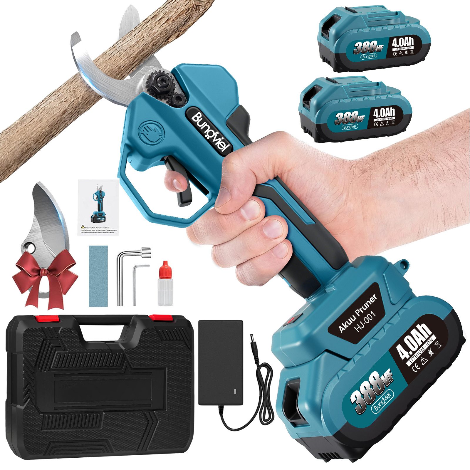 Bundviel Akku-Astschere 21V.Elektrische Gartenschere-Akku Astschere Baumschere Rosenschere