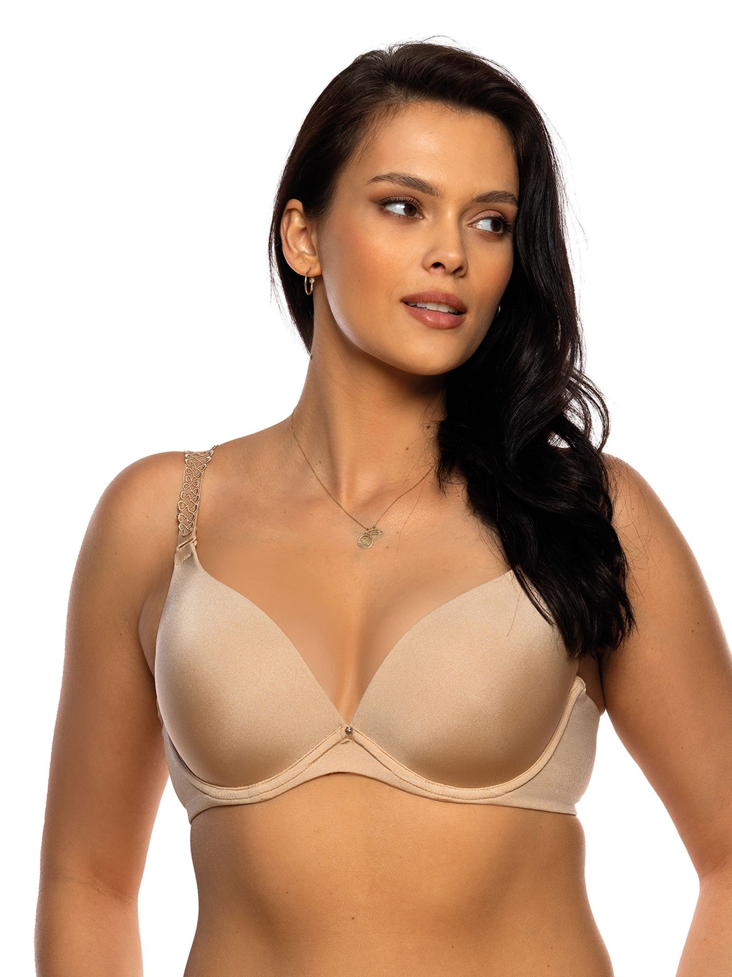 Viania Push-up-BH Push up BH abn.Träger Sally (Stück, 1-tlg) Push up Effekt, Uni, Formend, Materialmix