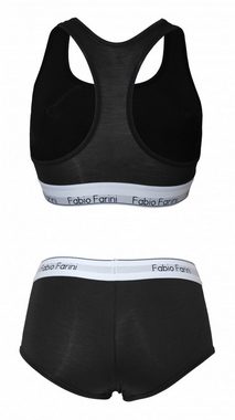 Fabio Farini Sport-BH Damen Unterwäsche - Sport Bustier mit Designer-Bund (Set, 1-tlg., mit Panty) bügellos im sportlichen Look mit Logo-Bund