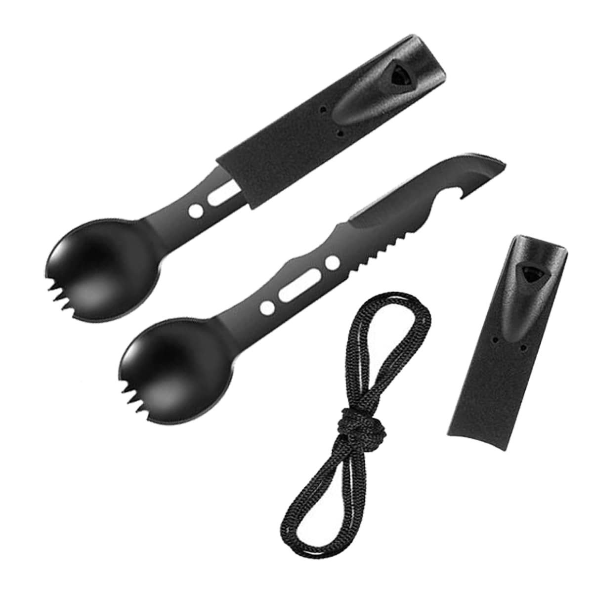 BWuM Besteck-Set Camping Besteck Set 7in1, 1 Personen, Stahl