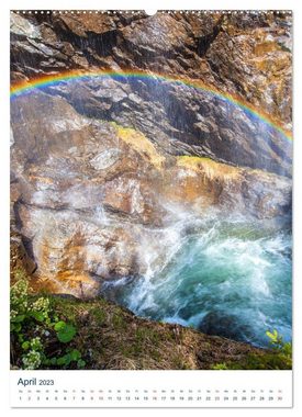 CALVENDO Wandkalender Schöner Wasserfall (Premium, hochwertiger DIN A2 Wandkalender 2023, Kunstdruck in Hochglanz)