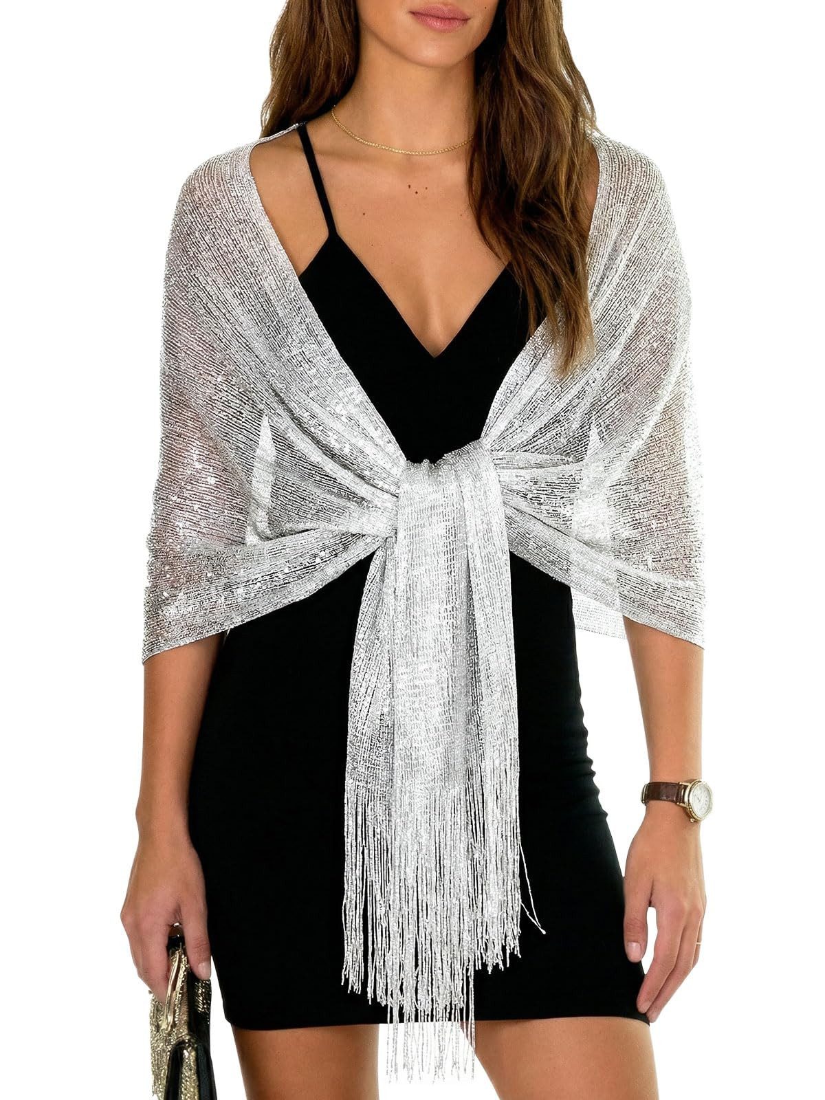 Bwecuy Modeschal Damen Stola Schal für Abendkleid – Eleganter Modeschal, für Hochzeit, Party, Brautjungfern & Abschlussball–Leicht & Elegant