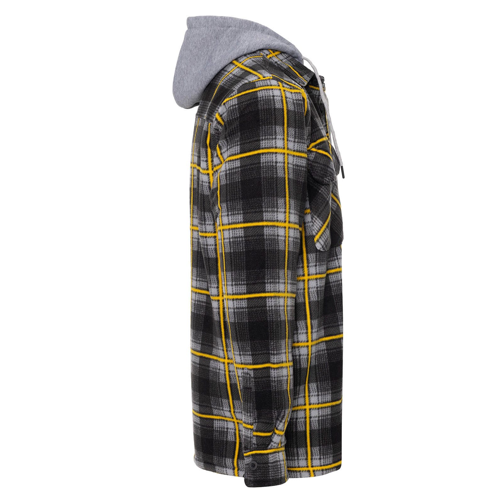 Terrax Workwear Langarmhemd 11127 Herren Thermohemd mit Kapuze und Reißverschluss - Arbeitsjacke kariert