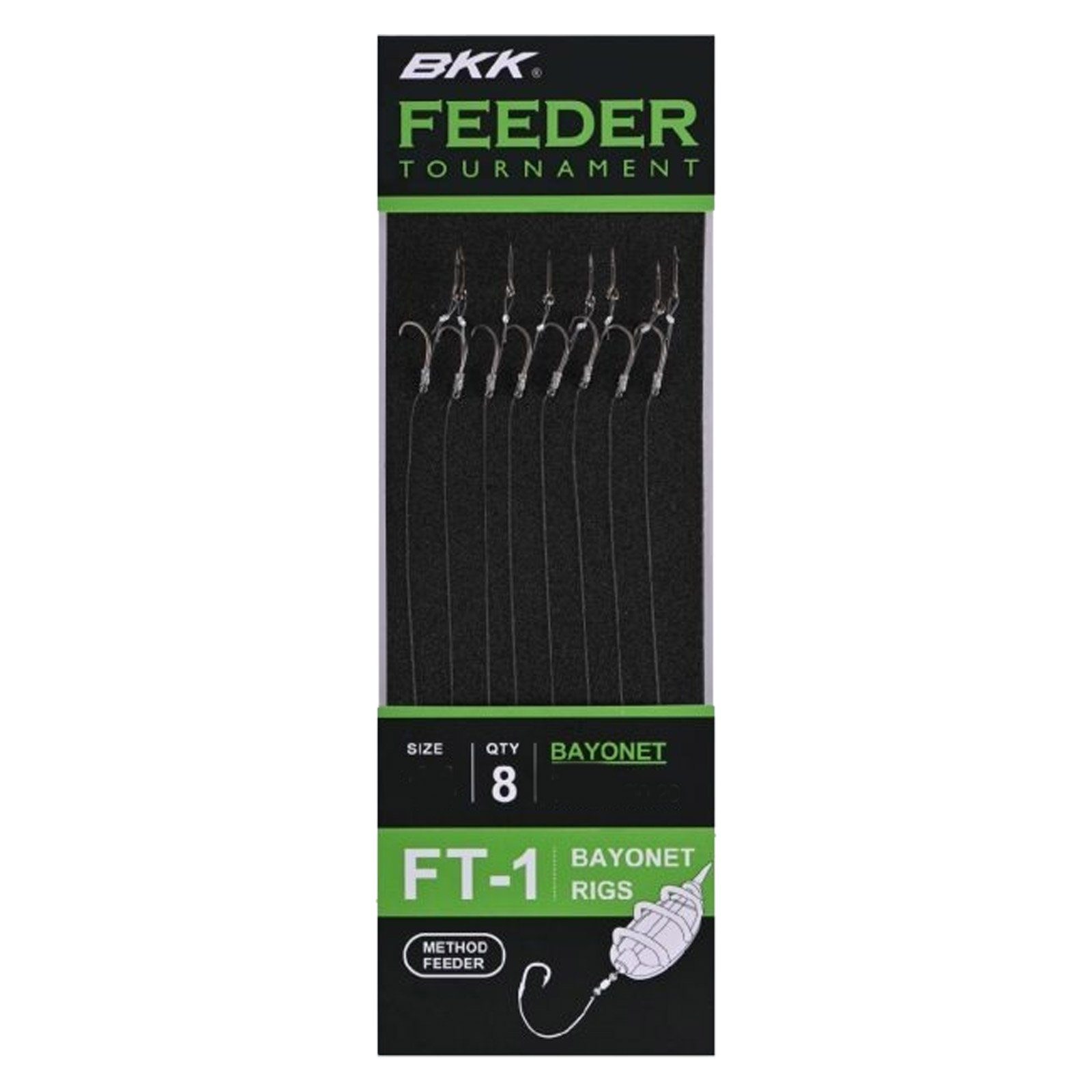 BKK Feederhaken, BKK Feeder Tournament FT-1 Bayonet Rigs #14 gebundener Feederhaken