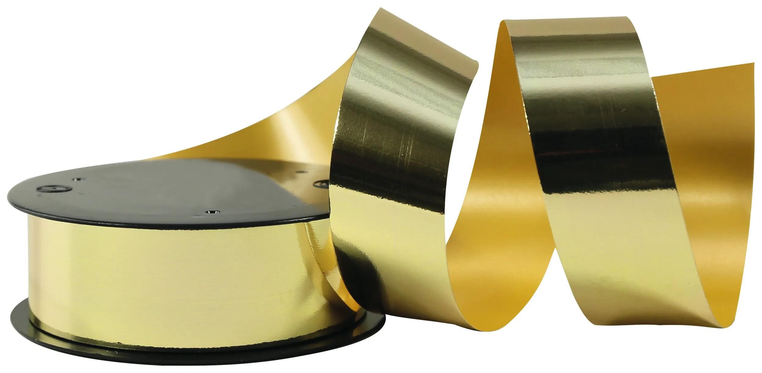 CLAIREFONTAINE Geschenkband Set 8 Spulen Geschenkbänder Metallic-Effekt 10mx25mm Gold 616175C, Geschenkband
