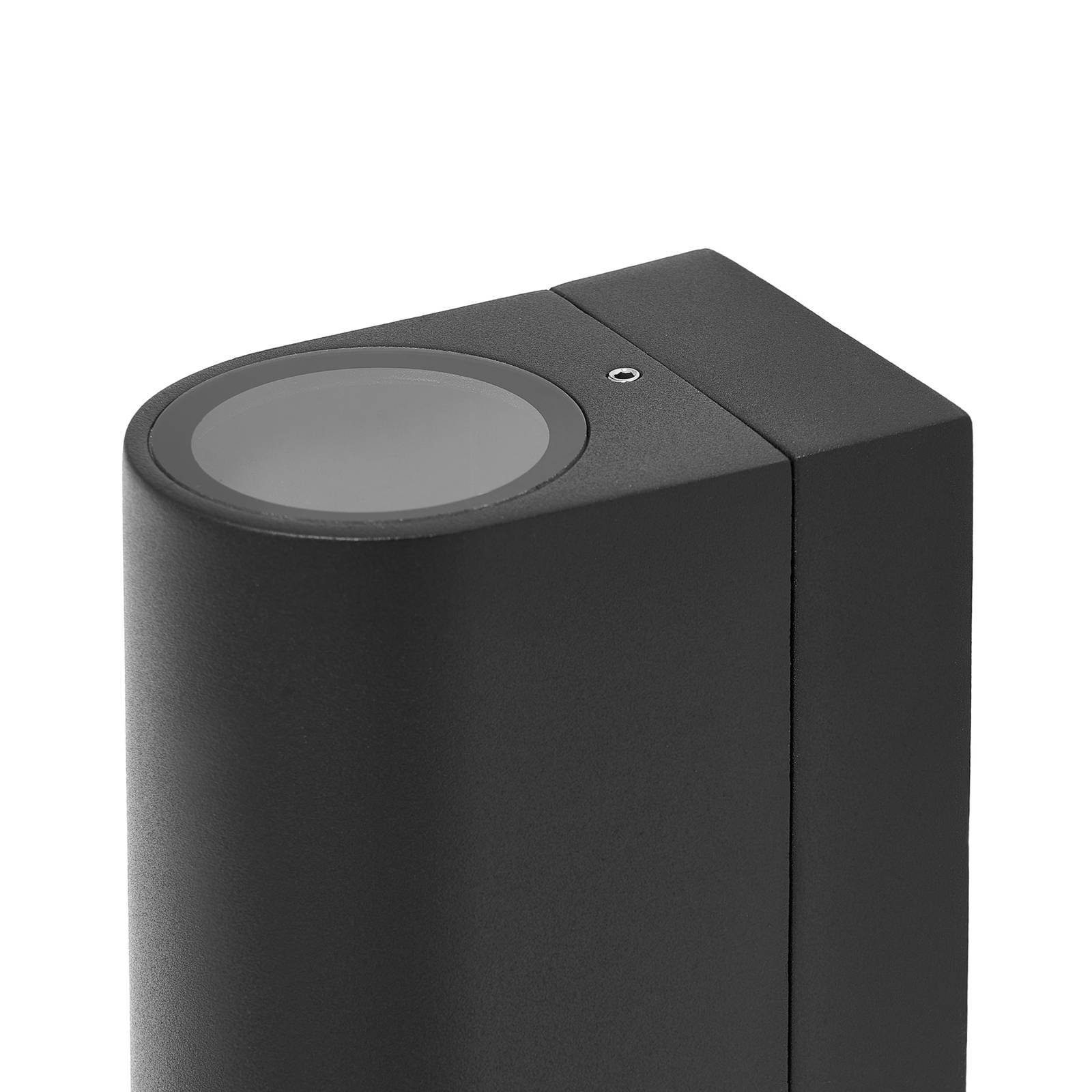Prios Außen-Wandleuchte Tetje, Metall, Schwarz IP65mit Bewegungsmelder, 2 x 10 W LED