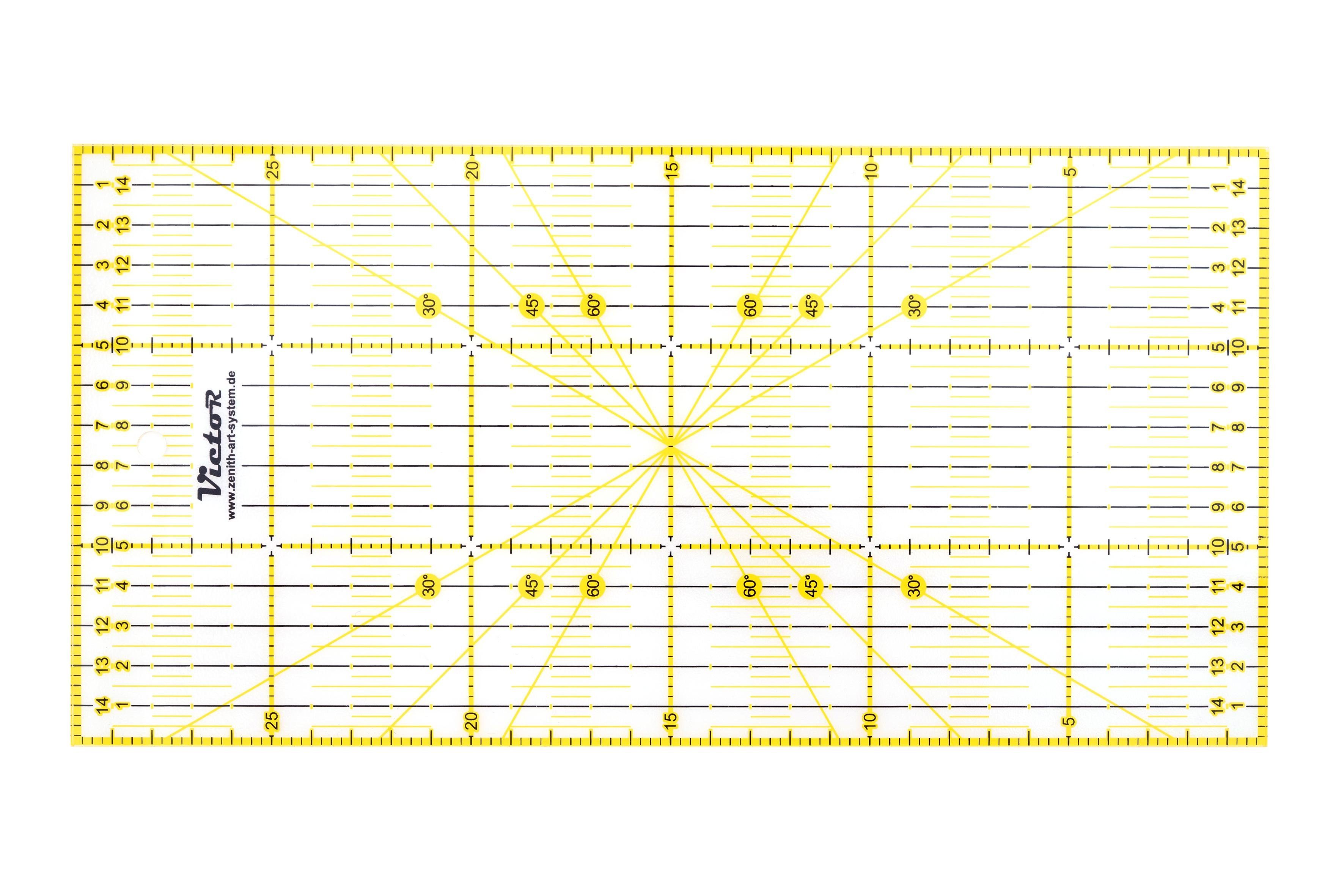 Victor (Zenith) Lineal Patchwork Lineal, Transparent mit aufgedruckten Maßangaben