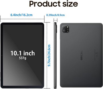 OSCAL Tablet (10", 64 GB, Android 12, 6580mAh Akku Quad-Core HD+ IPS Display 5MP Kamera, 2.4G WiFi Tablet)