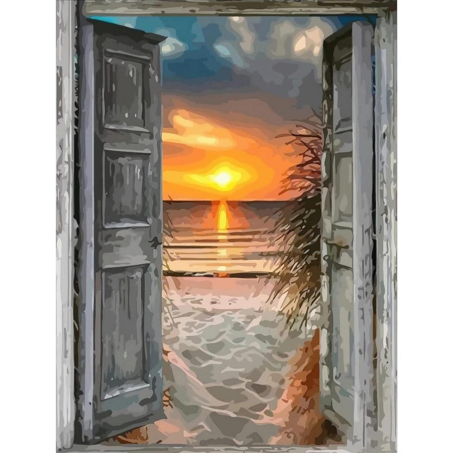 LuxusKollektion Malen nach Zahlen Malen nach Zahlen: Sonnenuntergang Meer 40x50cm (1-St)