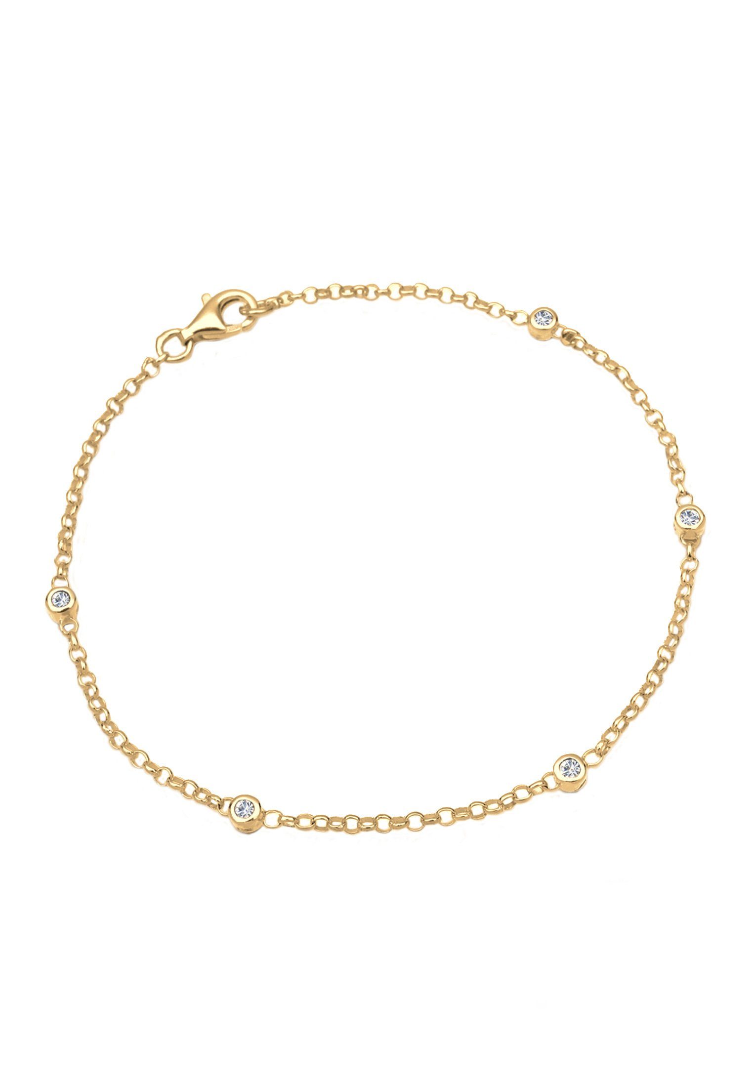 Elli Armband Gold Klassisch Basic 925 Silber Kristalle