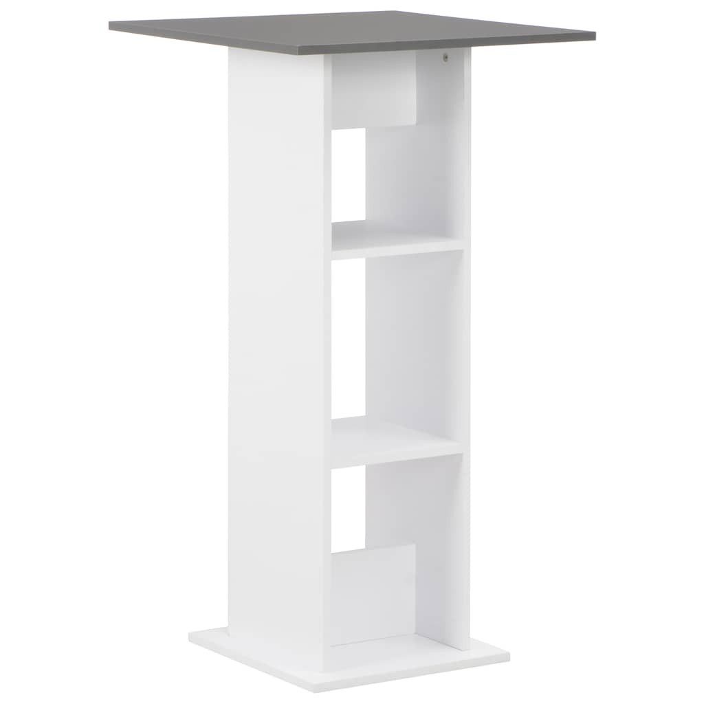 vidaXL Esstisch Bartisch Weiß und Anthrazitgrau 60x60x110 cm (1-St)