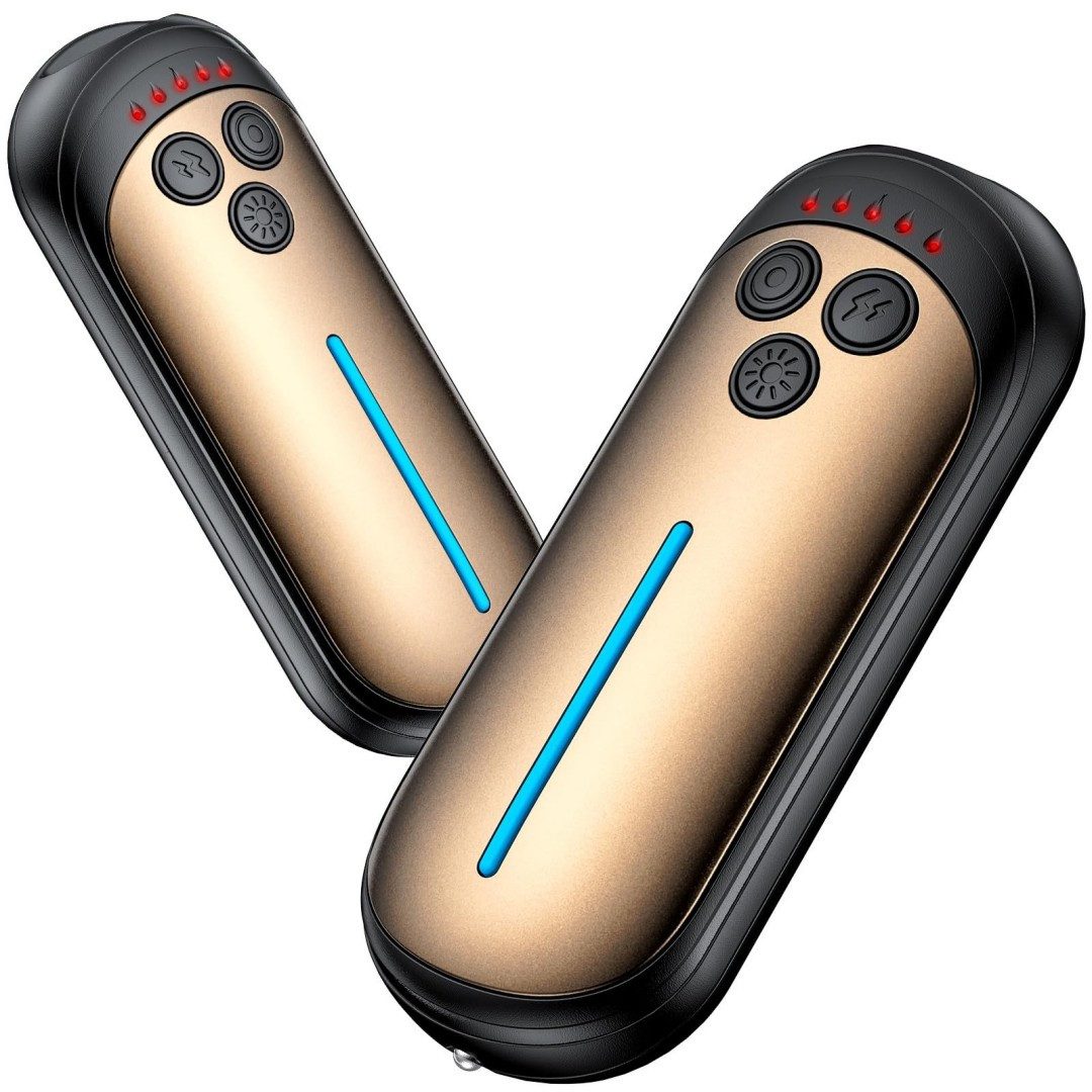 Handwärmer Elektrische Handwärmer mit LED, 2er Set- 3000 mAh, 12h Wärme für Kälte