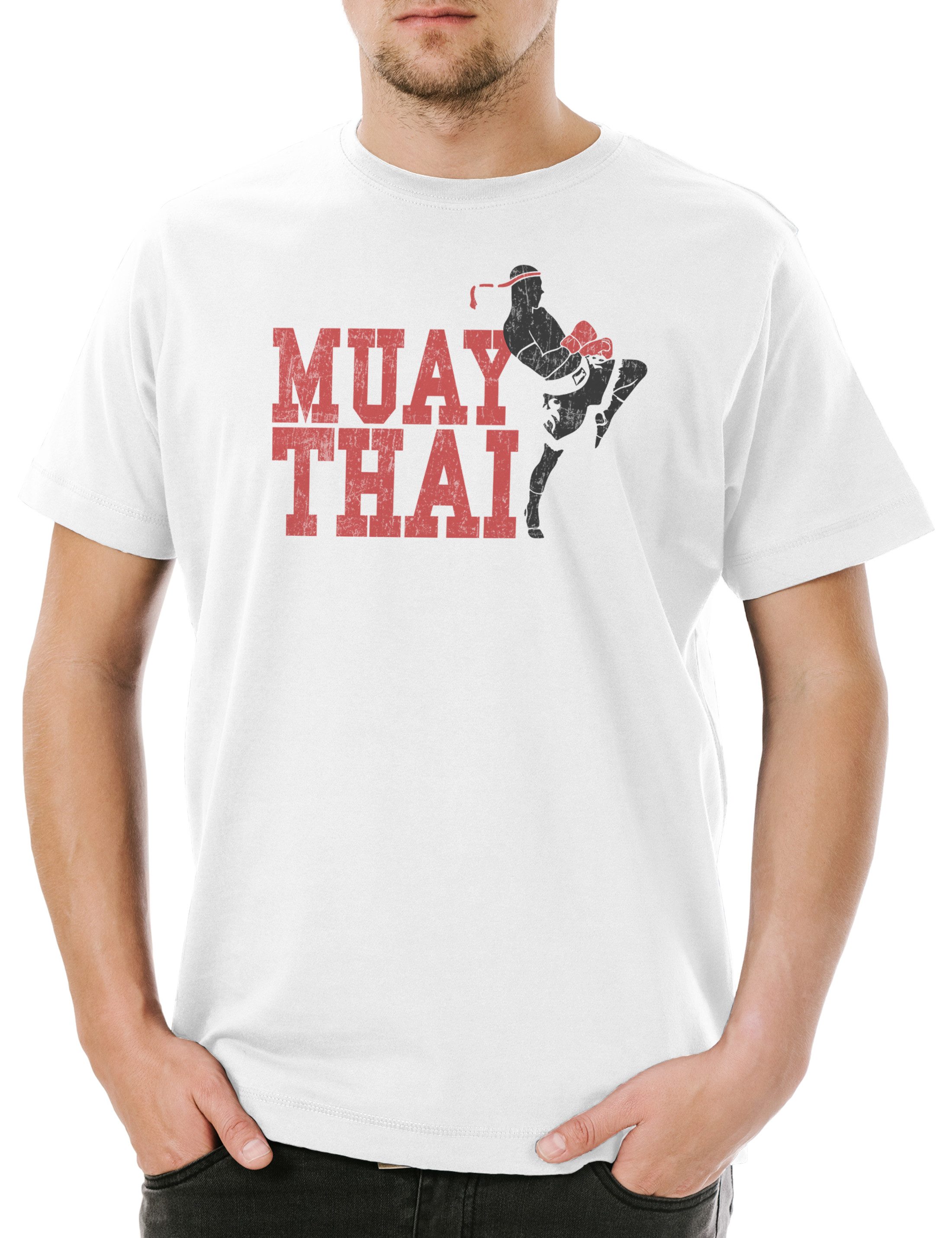 Urban Backwoods Print-Shirt Muay Thai Fighter Herren T-Shirt Martial Arts Kämpfer Thaiboxen Sport (1-tlg) Thailand Kampfsport Kickboxen Kickboxing