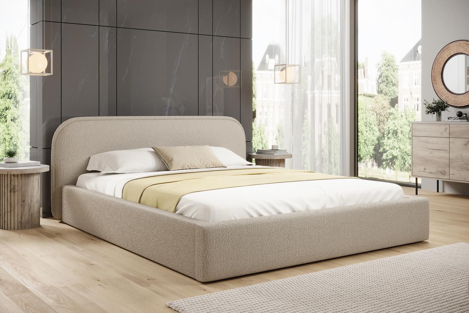 Compleo Polsterbett Bequemes Bett, Designerbett, Minimalistisches Design, B günstig online kaufen