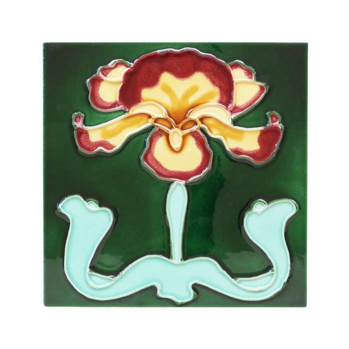 Aubaho Wandfliese 10x Fliese handbemalt Kachel Replika Antik-Stil Jugendstil Set (b)