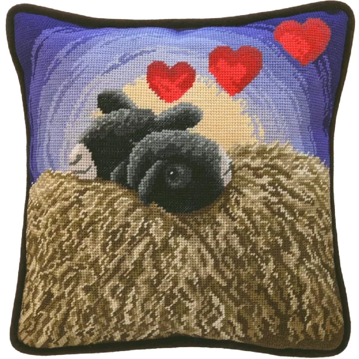 Bothy Threads Kreativset Gobelin-Stickkissen Stickpackung "Herzen und Umarmungen", vorbedruckt, (embroidery kit by Marussia)