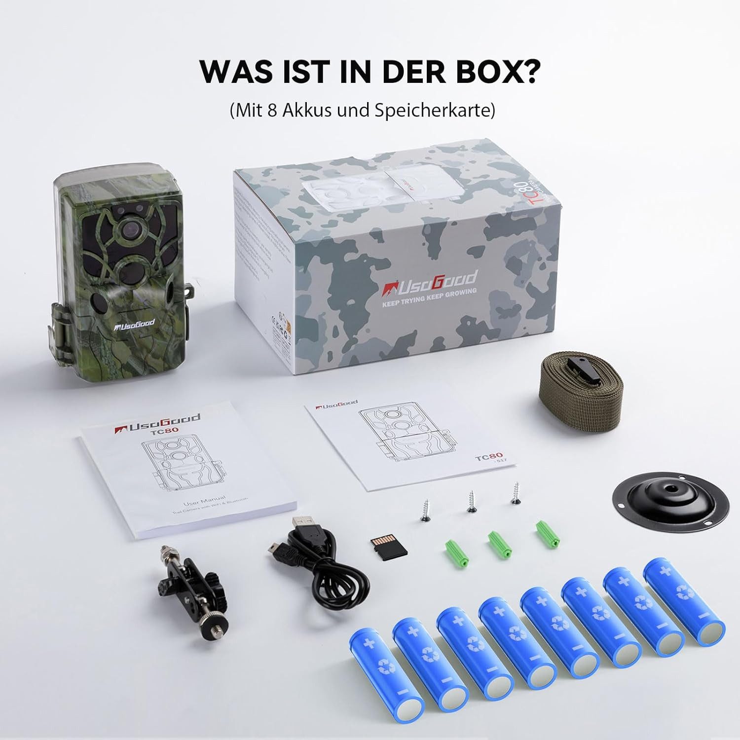 Usogood Wildkamera 4K 48MP Wildkamera mit Handyübertragung APP WLAN Bluetooth (AuBenbereich, Für Garten Haustierüberwachung, Spiele und Trail Outdoor -Sicherheit, AuBenbereich,Für Garten Haustierüberwachung, Spiele und Trail Outdoor -Sicherheit, 1-tlg., Jagdkamera mit Bewegungsmelder Nachtsicht 120° Weitwinke, Wildtierkamera 0,2S Auslösezeit WiFi Handyübertragung)