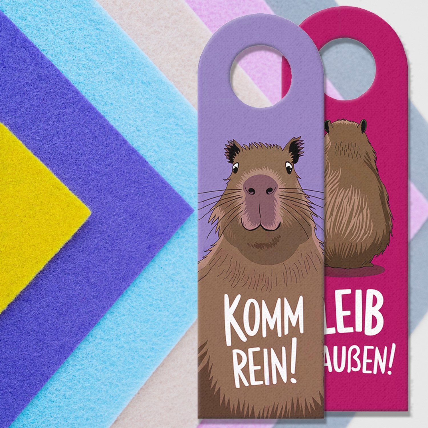 speecheese Dekohänger Bleib draußen komm rein Capybara Türhänger – Bild 2 von 2