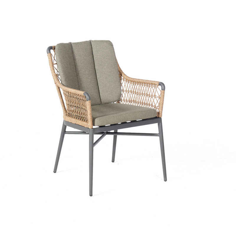 SonnenPartner Gartenlounge-Sessel Sonnenpartner Diningsessel Retro Aluminium mit Polyrope natural honey