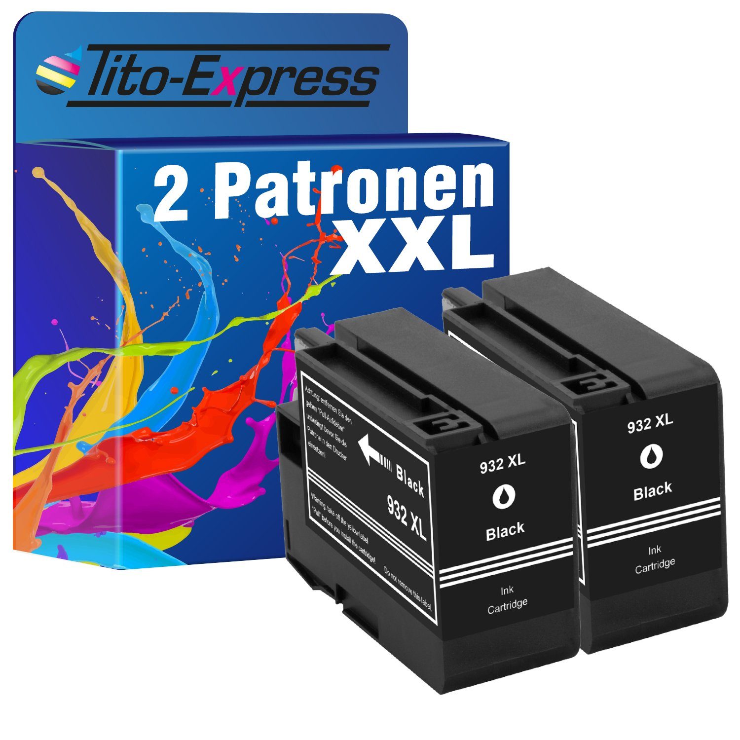 Tito-Express 2er Set ersetzt HP 932 XL 932XL Black Tintenpatrone (Doppelpack, für Officejet 6600 6700 7510 7612 7110 7610 7600 7612 6110 6100)