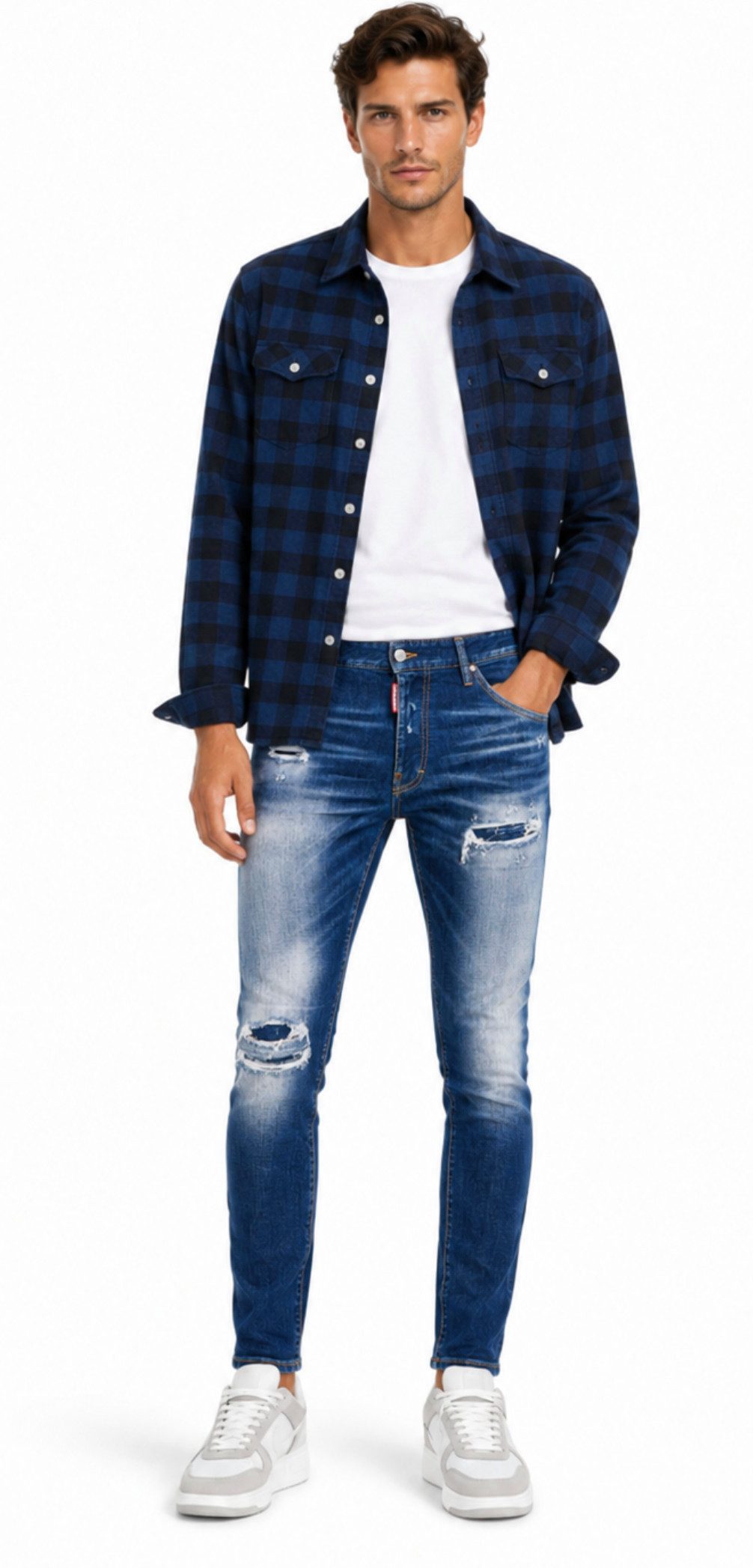 Dsquared2 5-Pocket-Jeans Cool Guy Slim Fit Destroyed Used-Effekte Denim Pants Hose 52 Destroyed, Ripped, Fade-Effekte, Whiskers