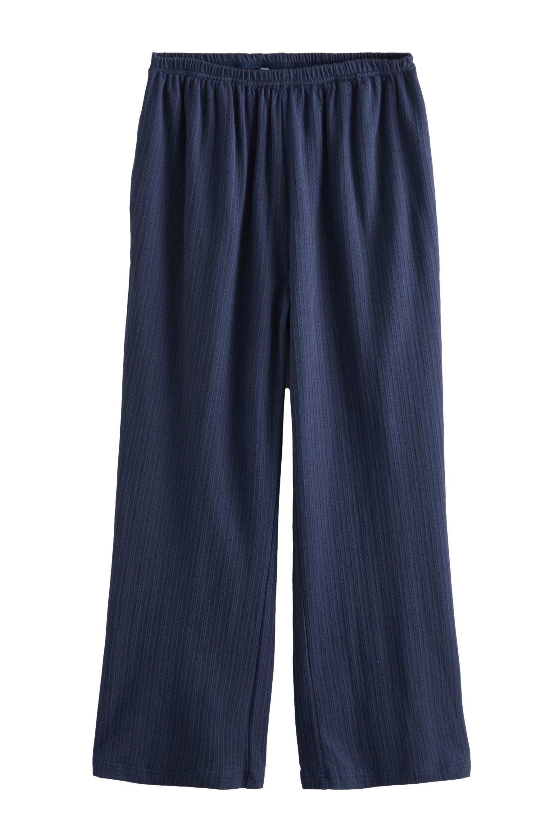 Next Palazzohose Gestreifte Hose mit weitem Bein aus Jersey (1-tlg)